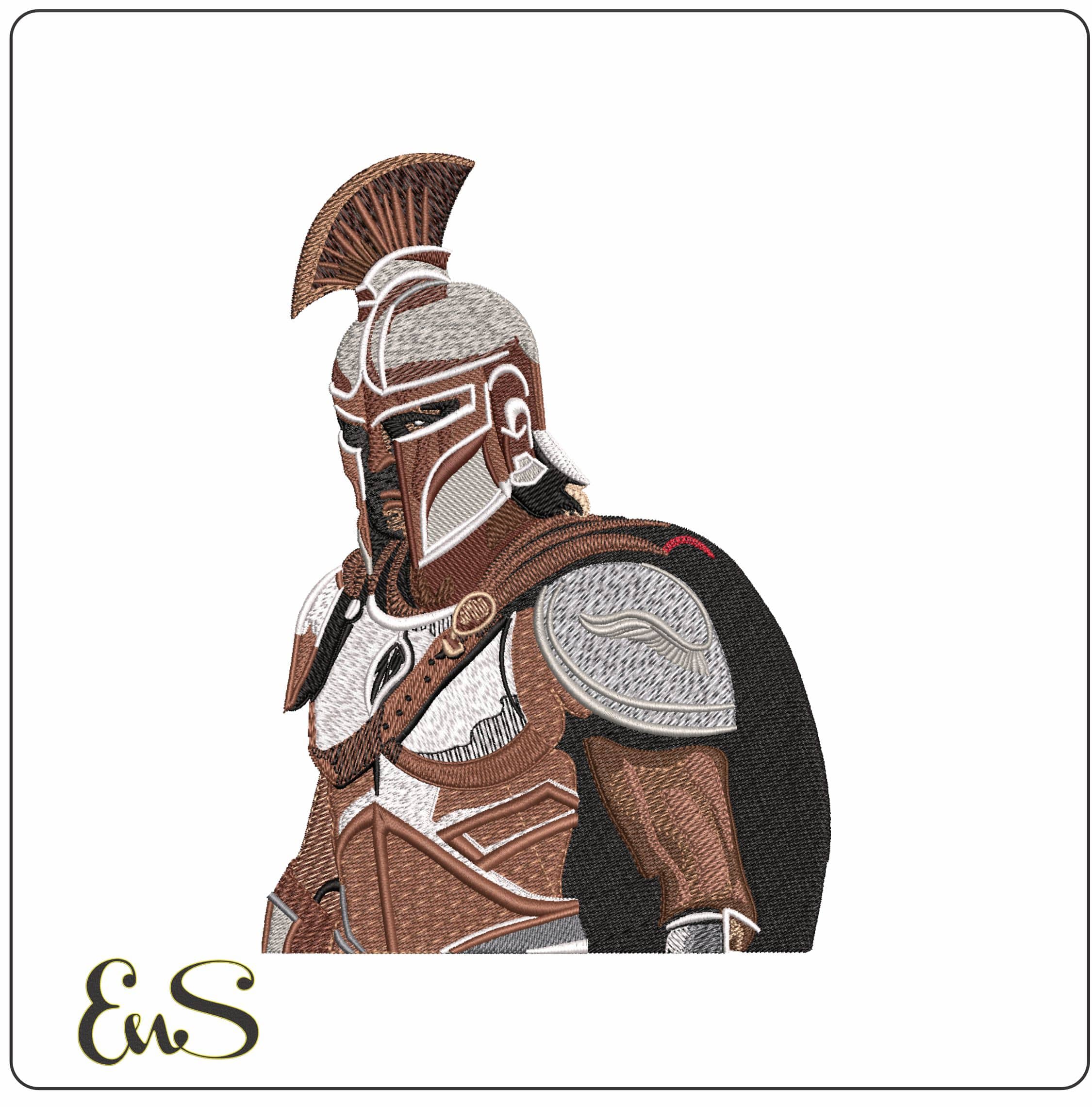Roman Gladiator Ready to Fight- Elegant embroidery design file - instant download