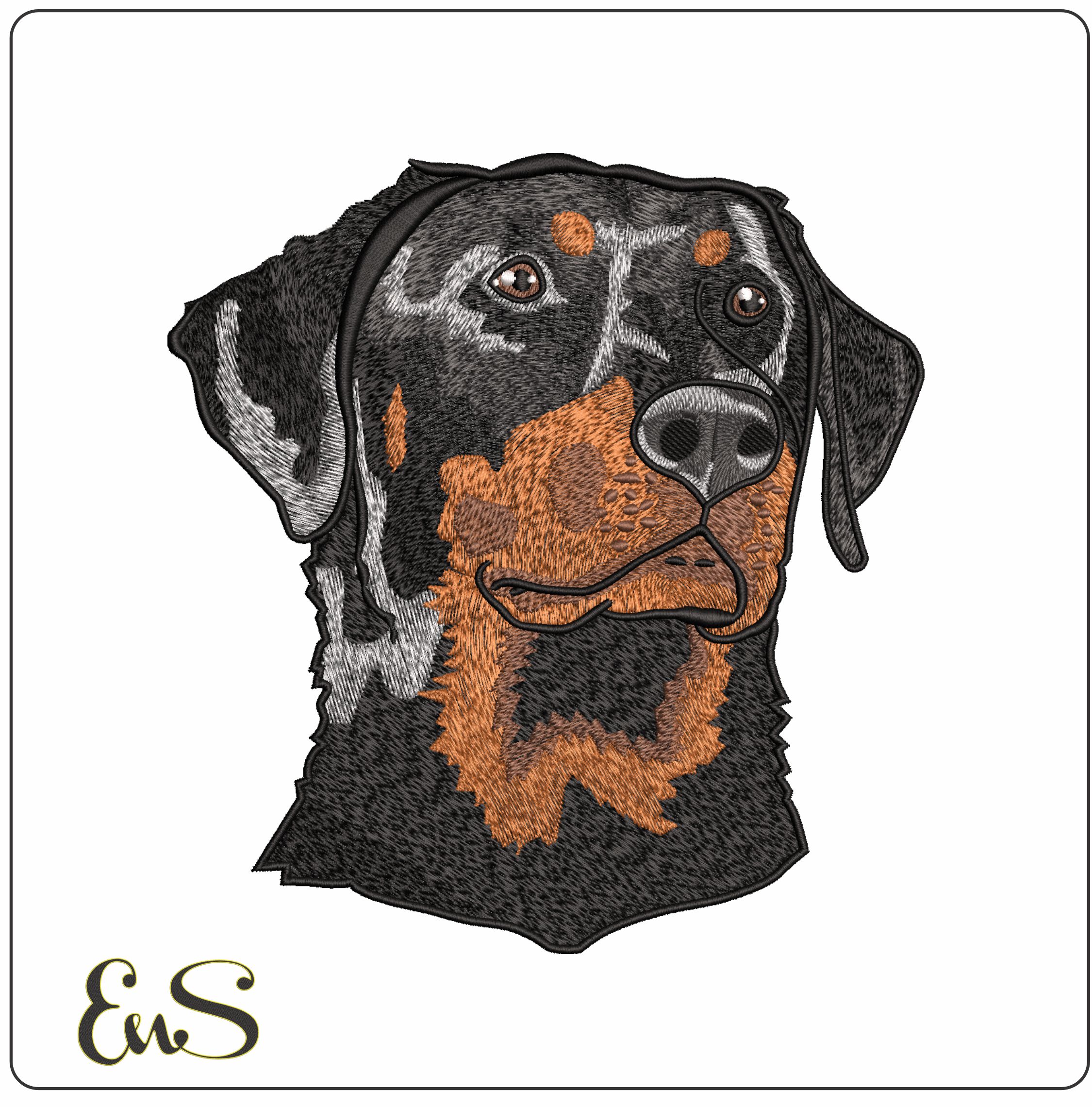 Rotweiler dog head- Elegant embroidery design file - instant download