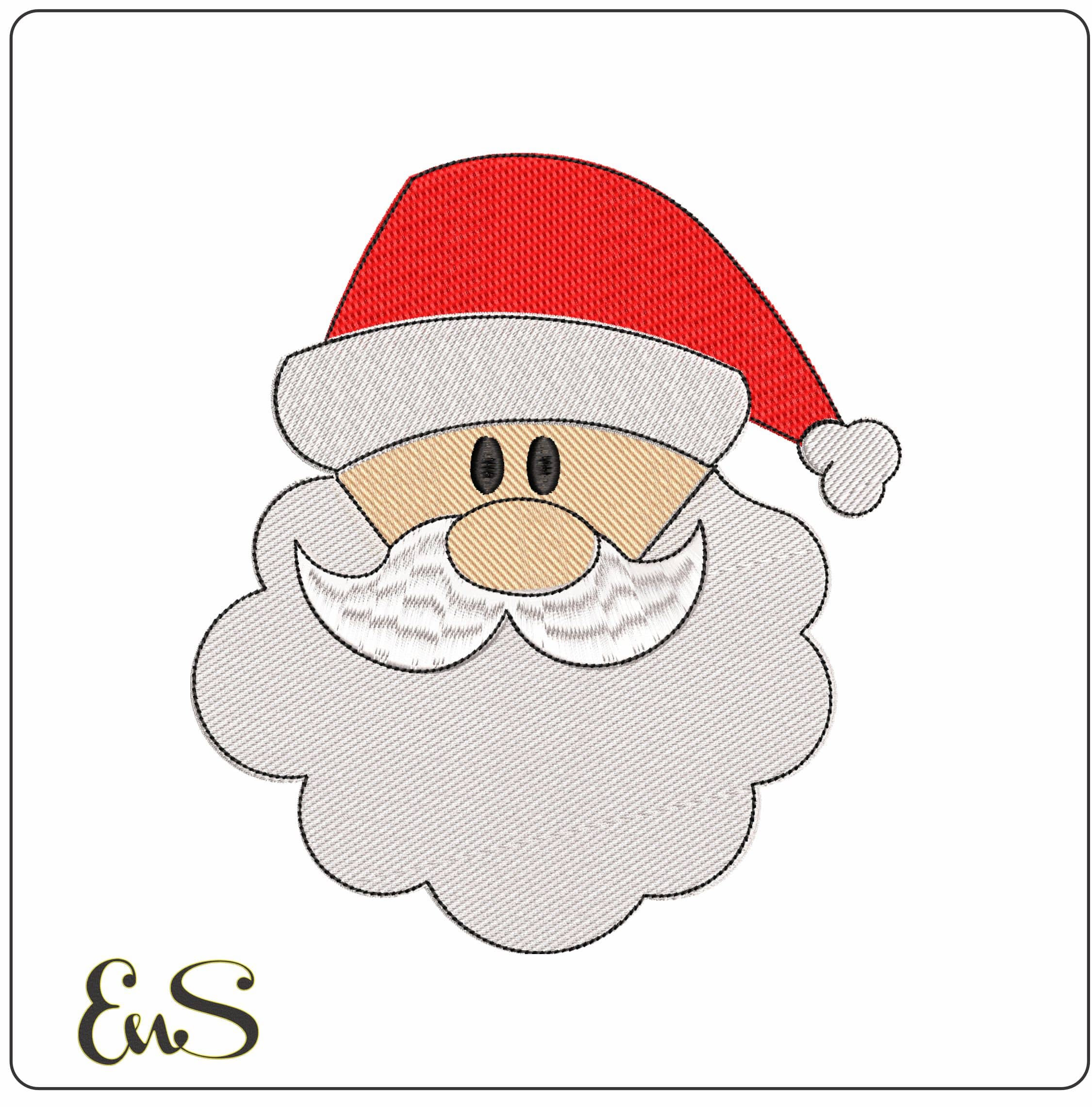 Santa Face- Elegant embroidery design file - instant download