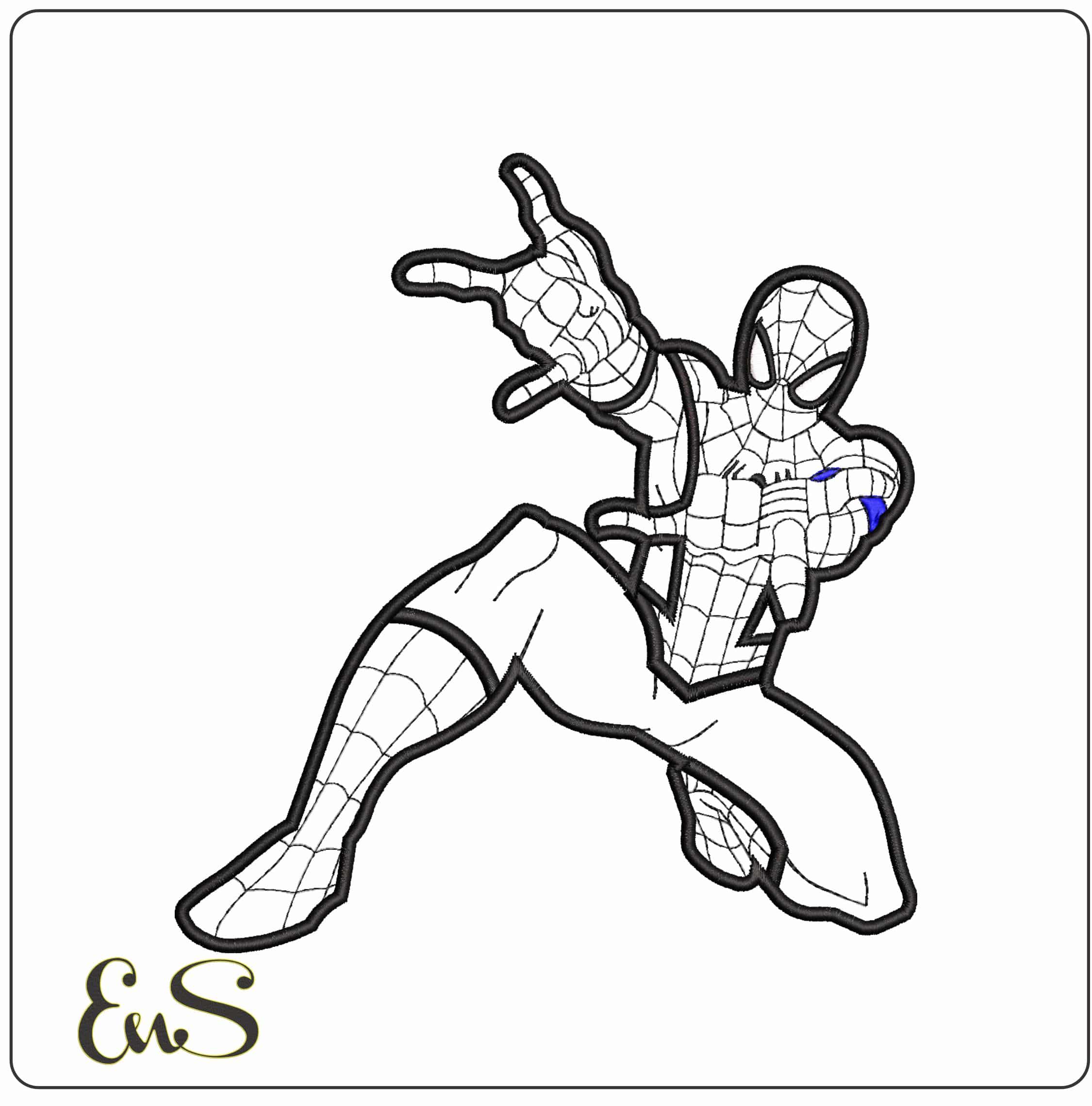 Spiderman Applique- Elegant embroidery design file - instant download