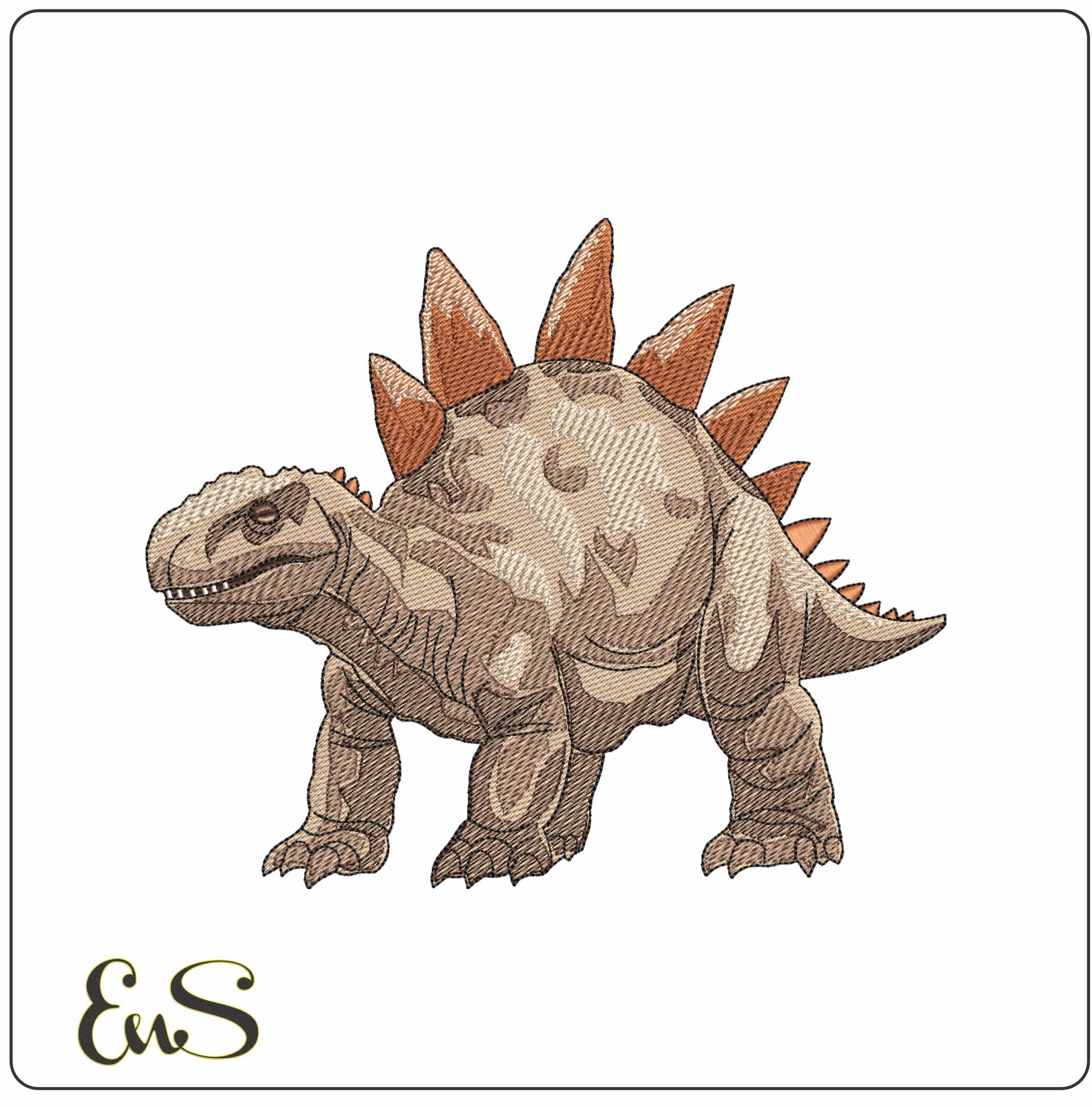 Stegosaurus Dinosaur- Elegant embroidery design file - instant download