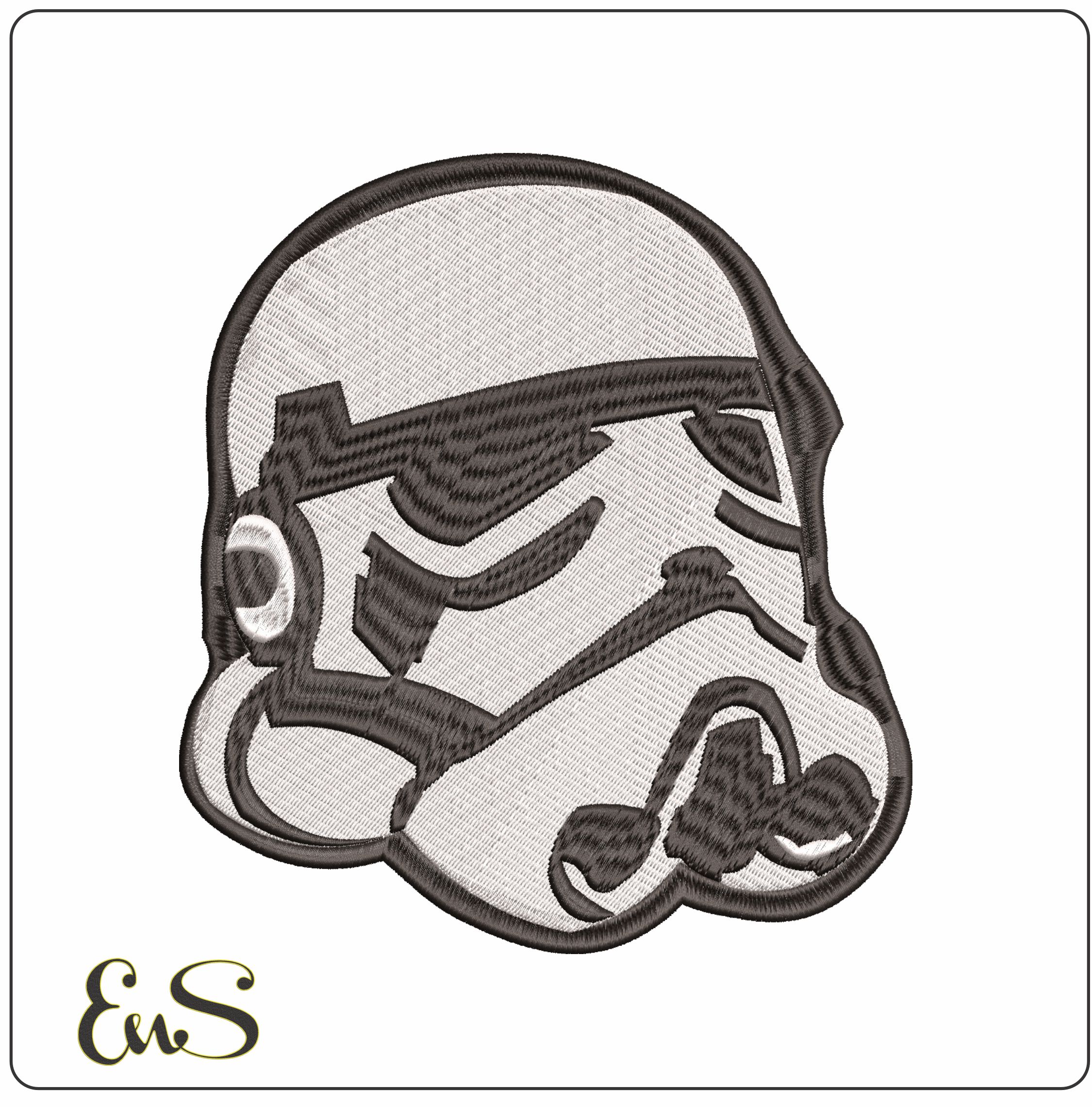 Storm Trooper Helmet- Elegant embroidery design file - instant download
