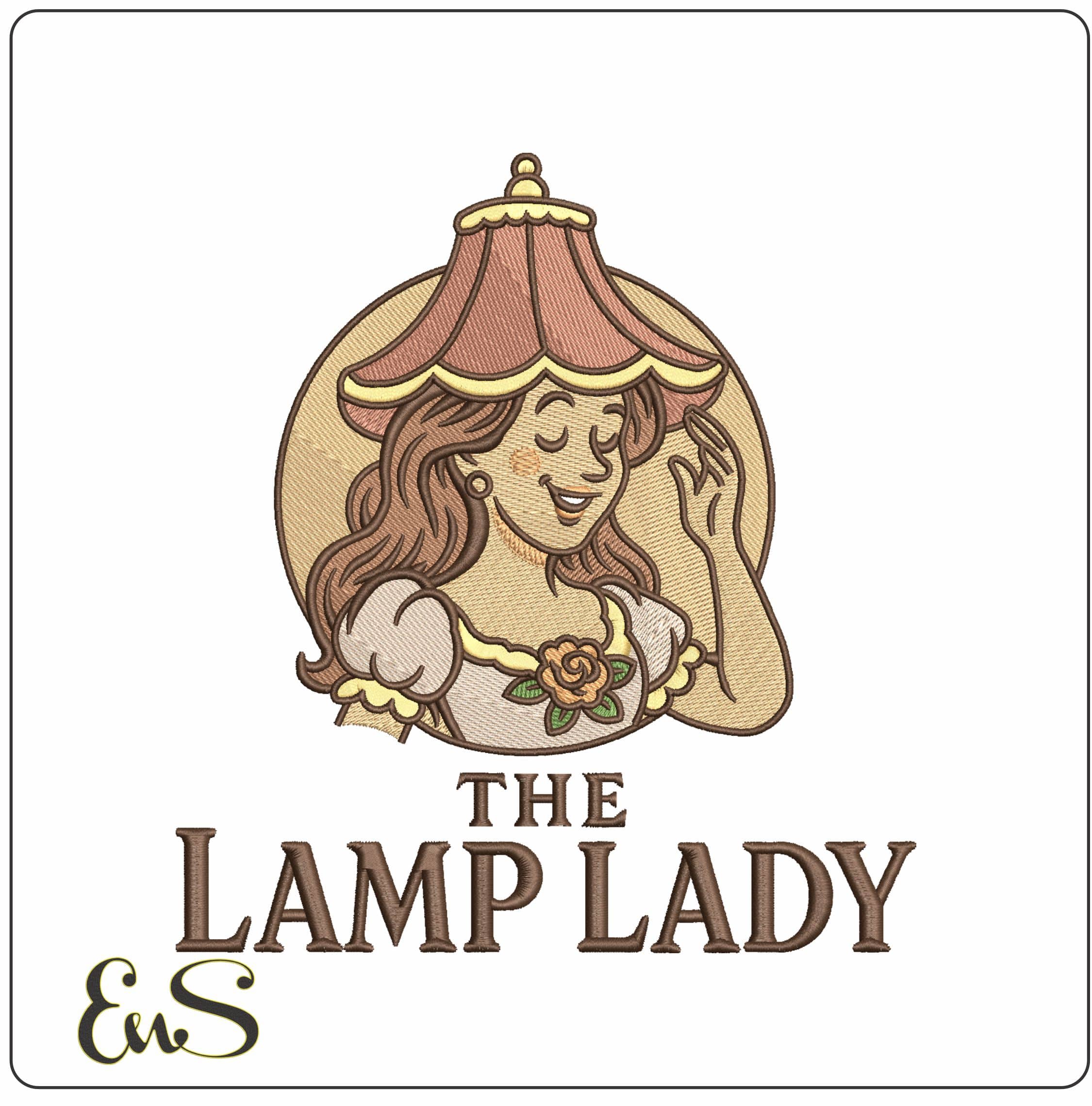The Lamp Lady- Elegant embroidery design file - instant download