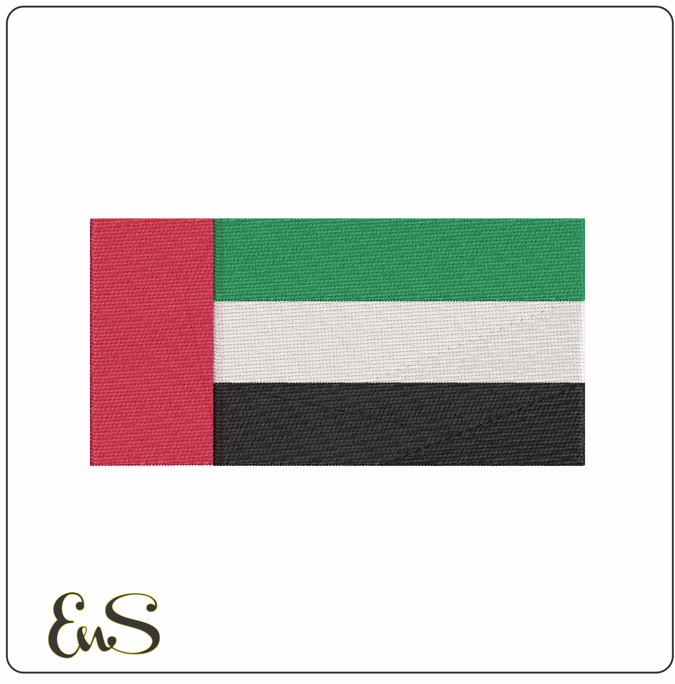 UAE Flag- Elegant embroidery design file - instant download