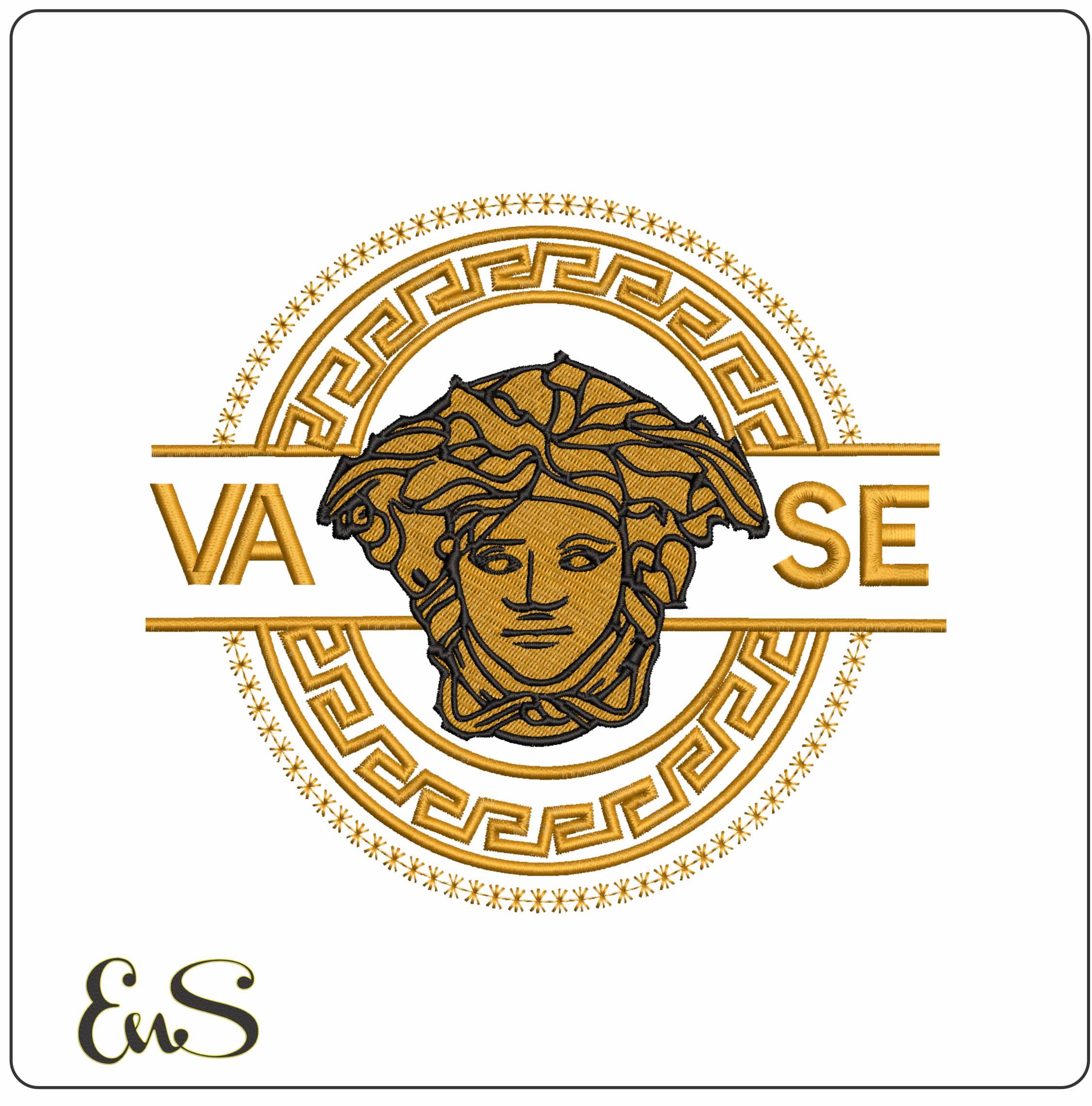 Versase Logo- Elegant embroidery design file - instant download