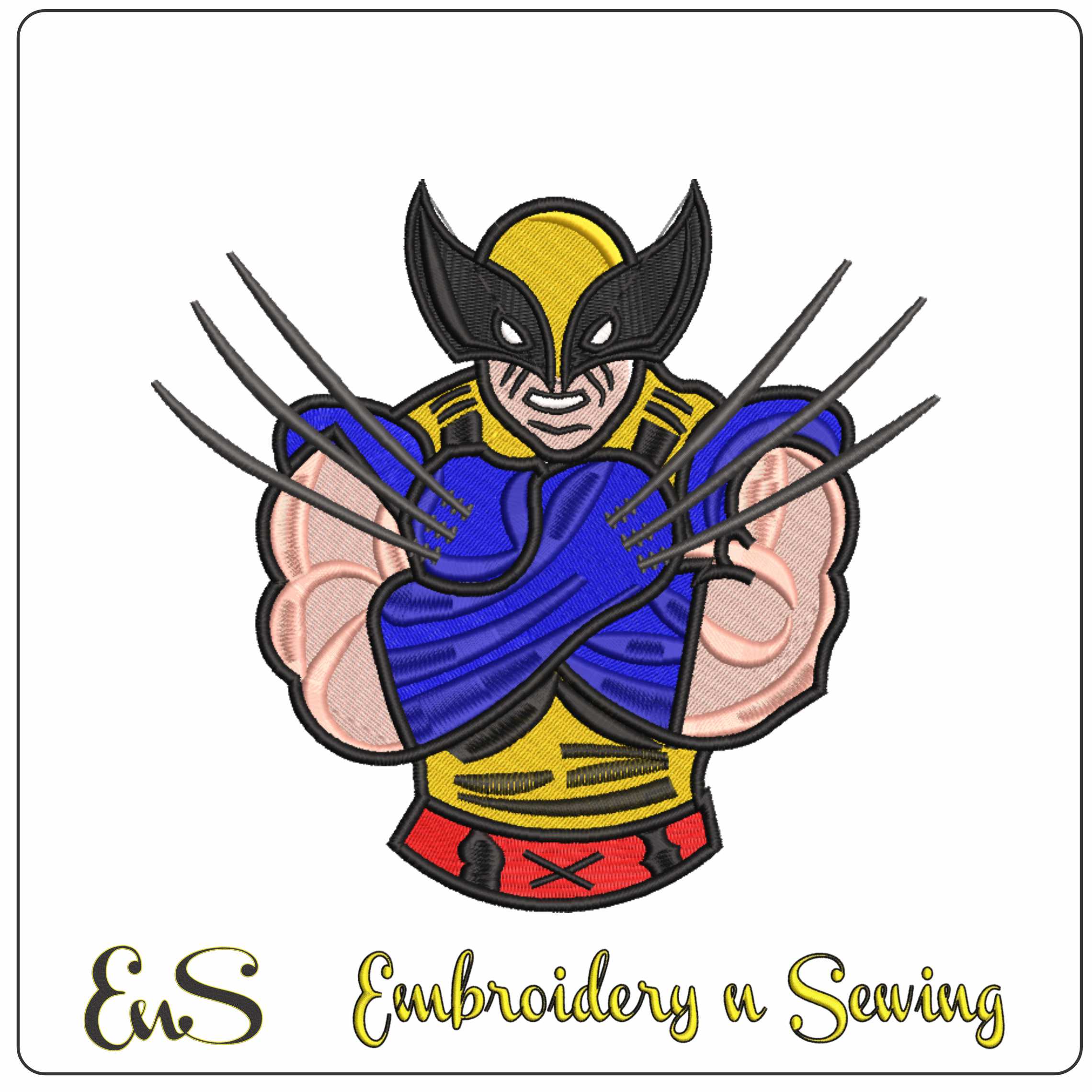 Wolverine Arm Cross- Elegant embroidery design file - instant download