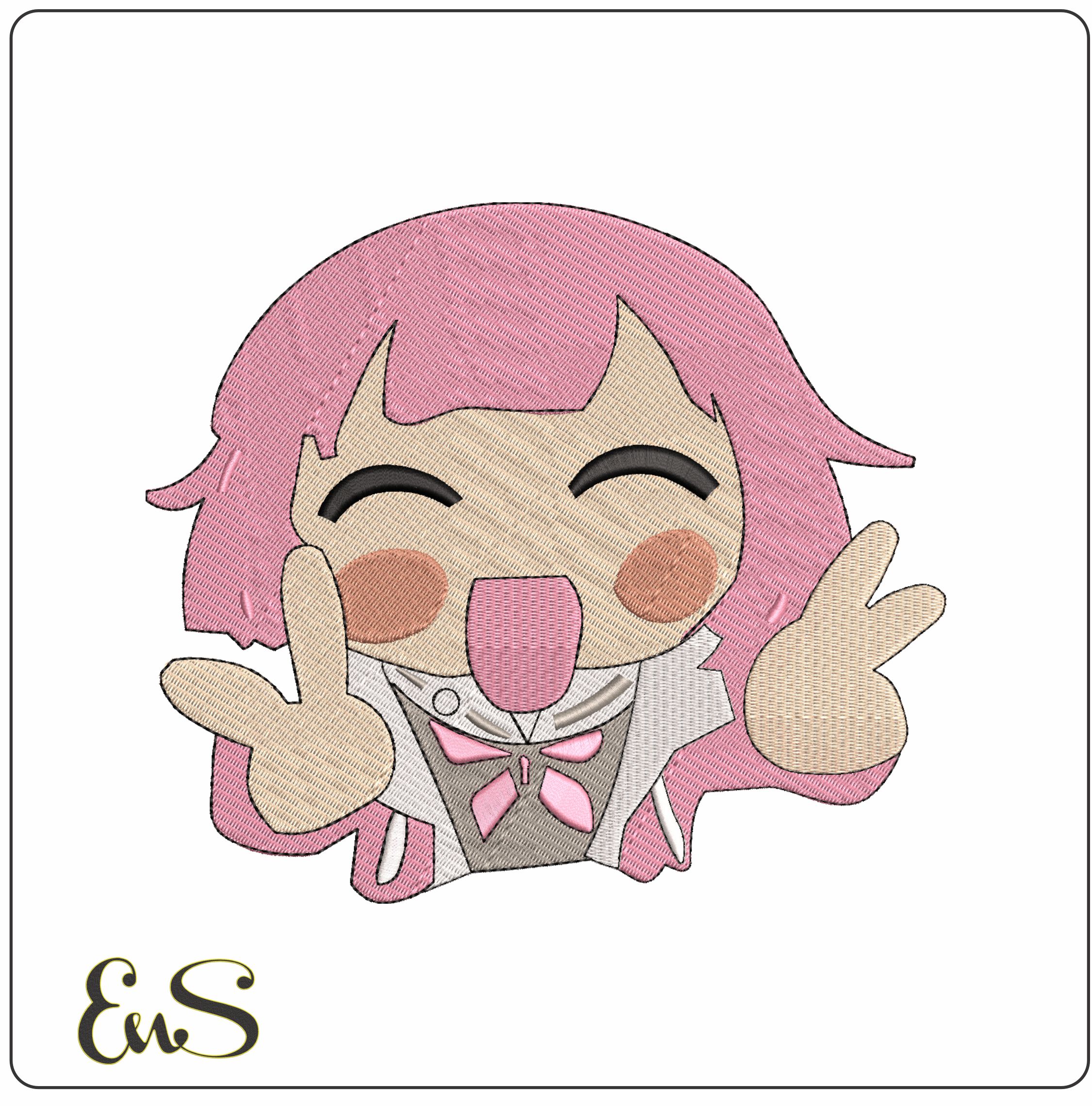 Wonderlands x Showtime Chibi Emo Otori Anime- Elegant embroidery design file - instant download