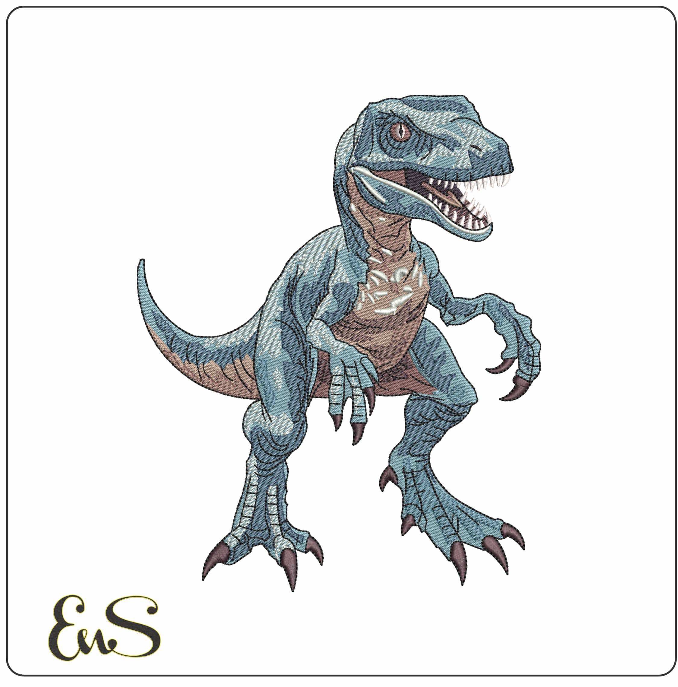 Young T Rex Front on- Elegant embroidery design file - instant download