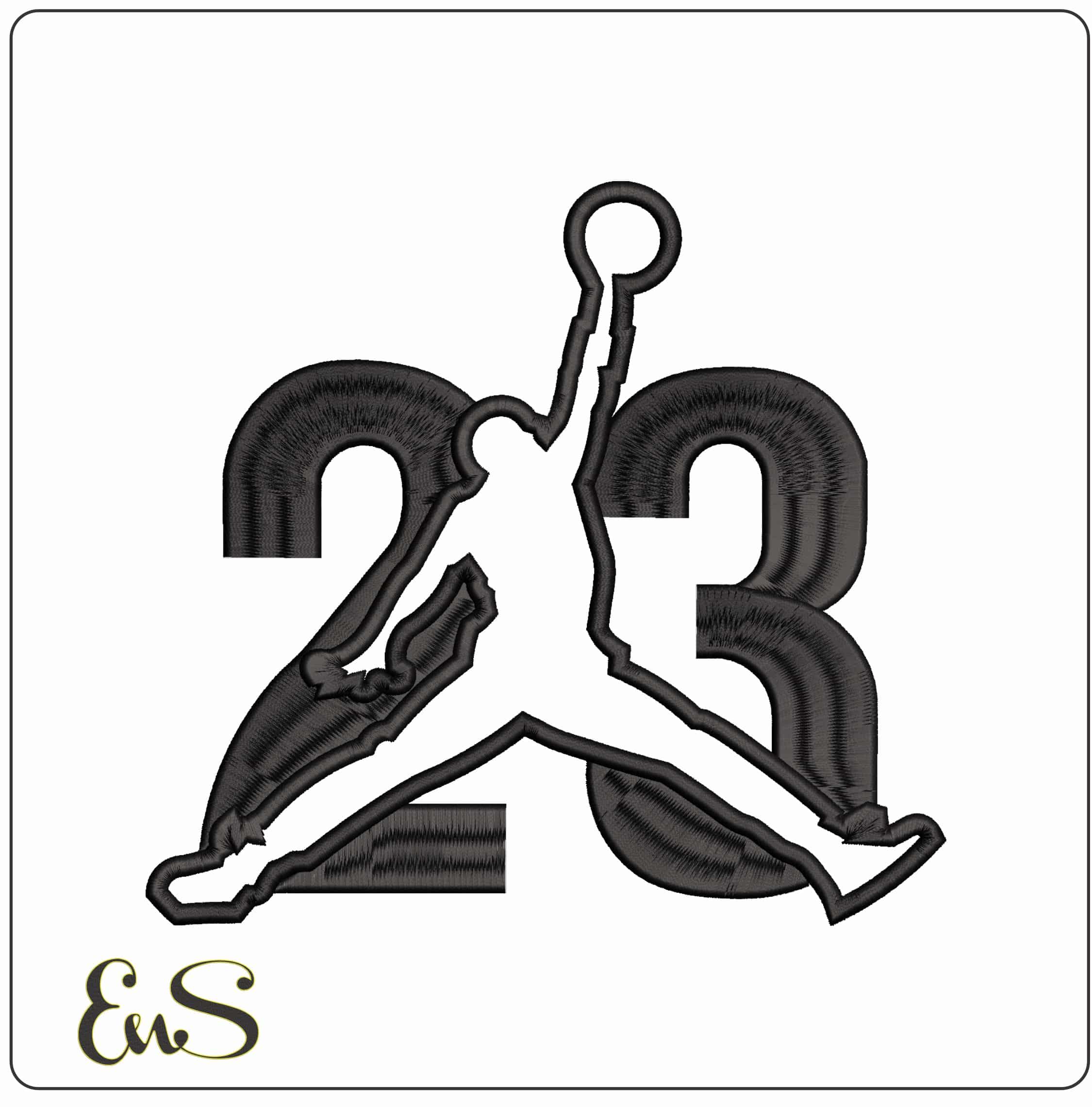 23 Air Jordan- Elegant embroidery design file - instant download