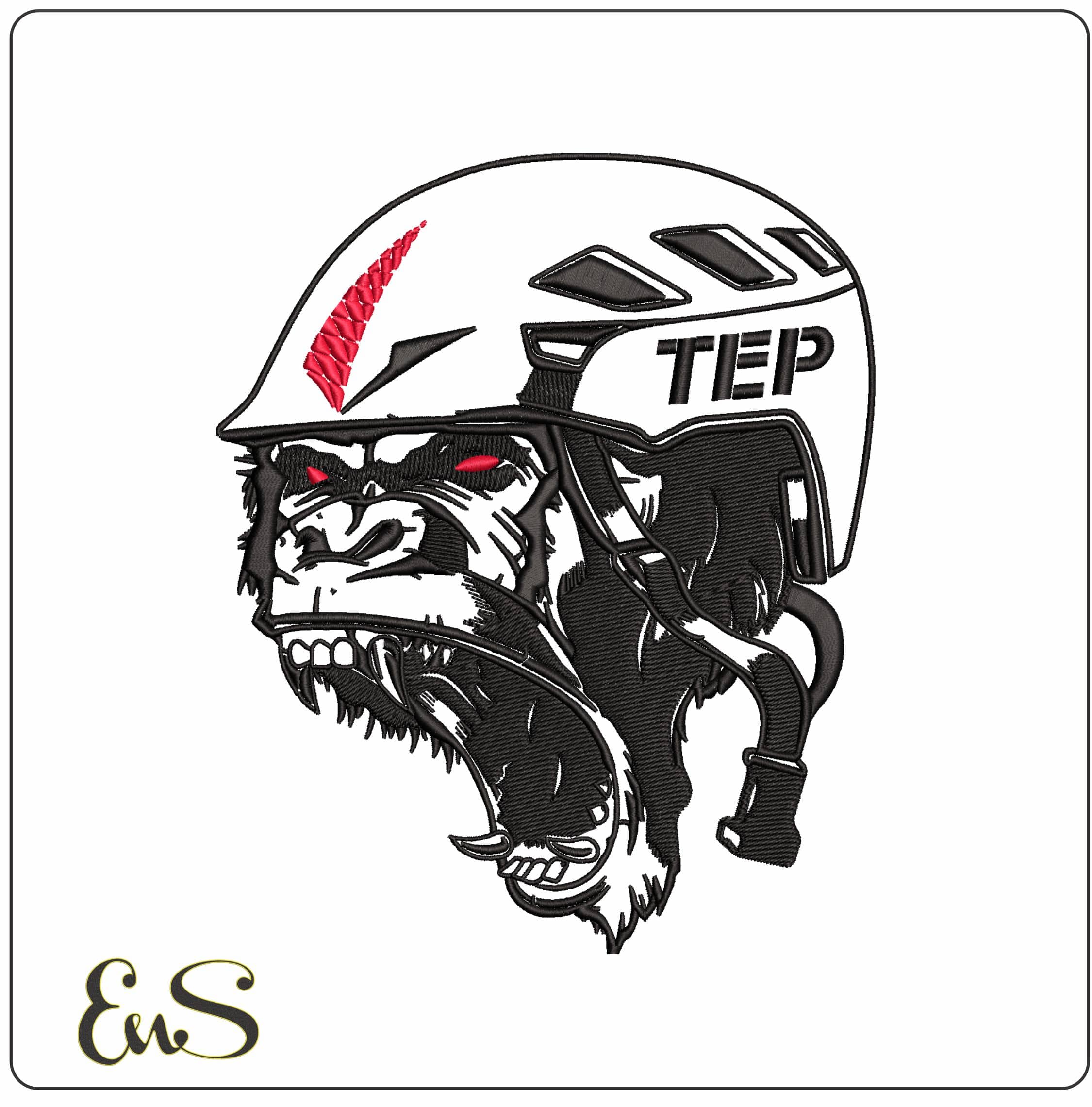 Aggressive Gorilla- Elegant embroidery design file - instant download
