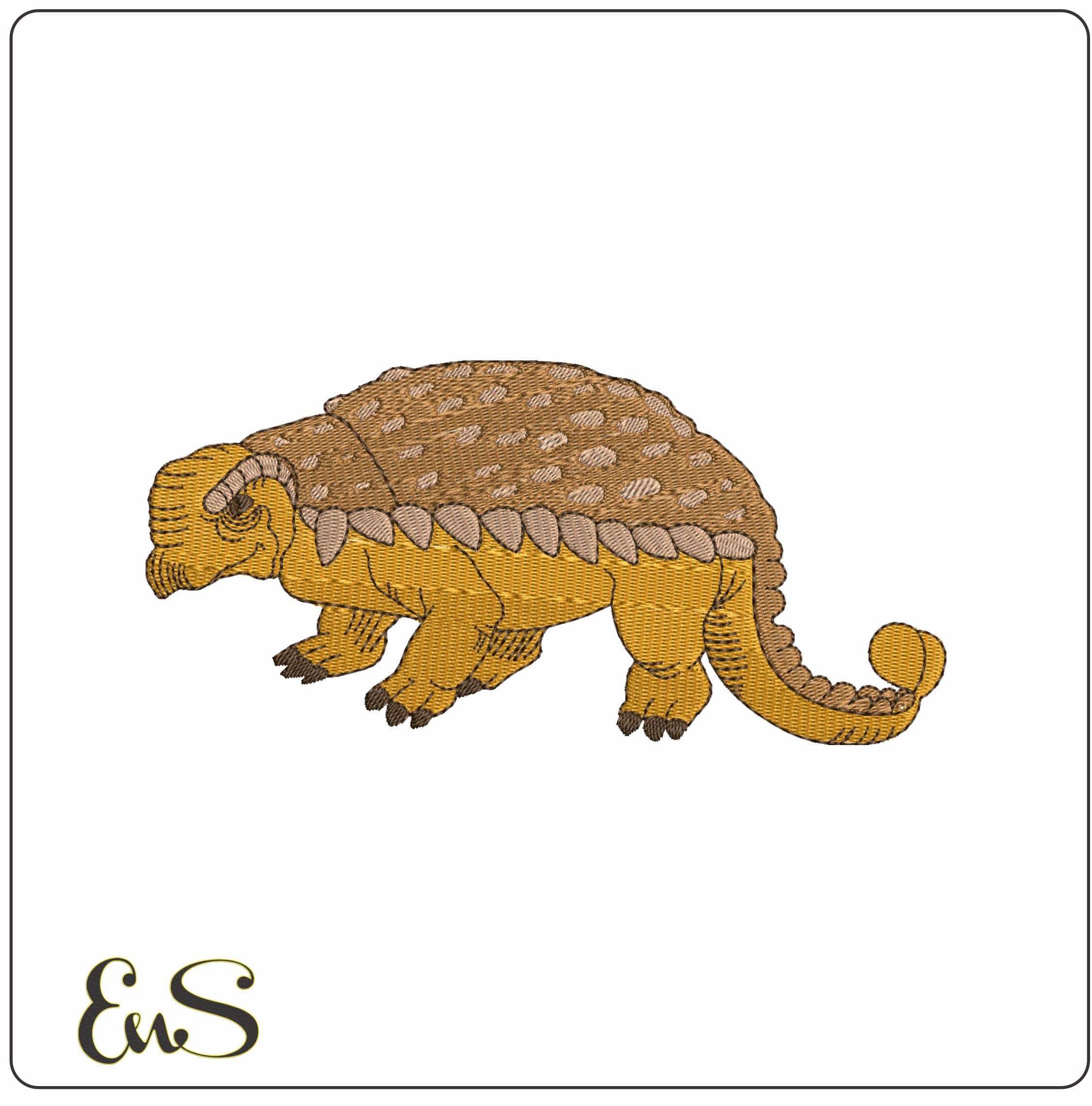 Ankylosaurus- Elegant embroidery design file - instant download