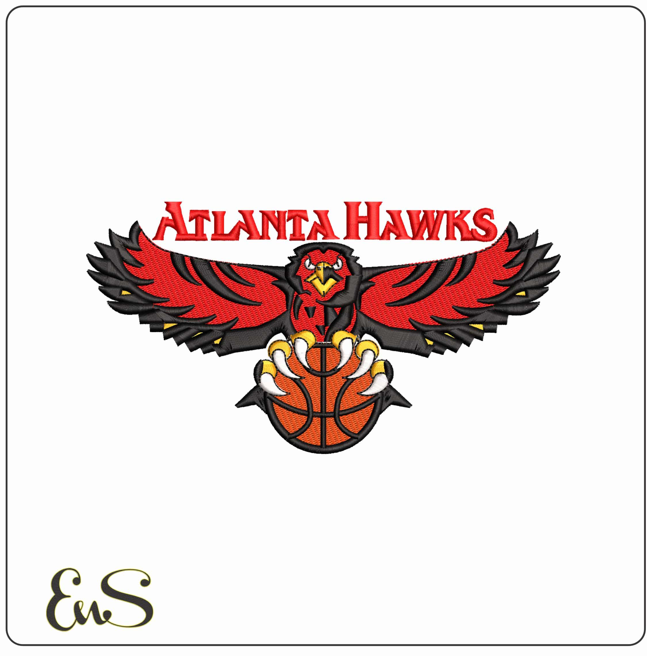 Atlanta Hawks - Elegant embroidery design file - instant download