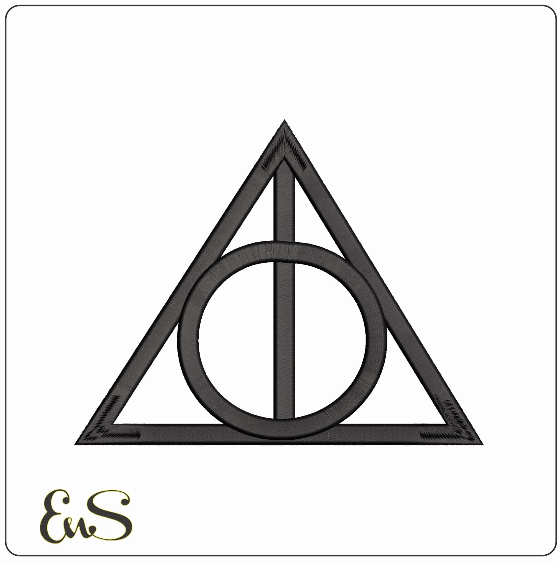 Basic Deathly Hallows - Elegant embroidery design file - instant download