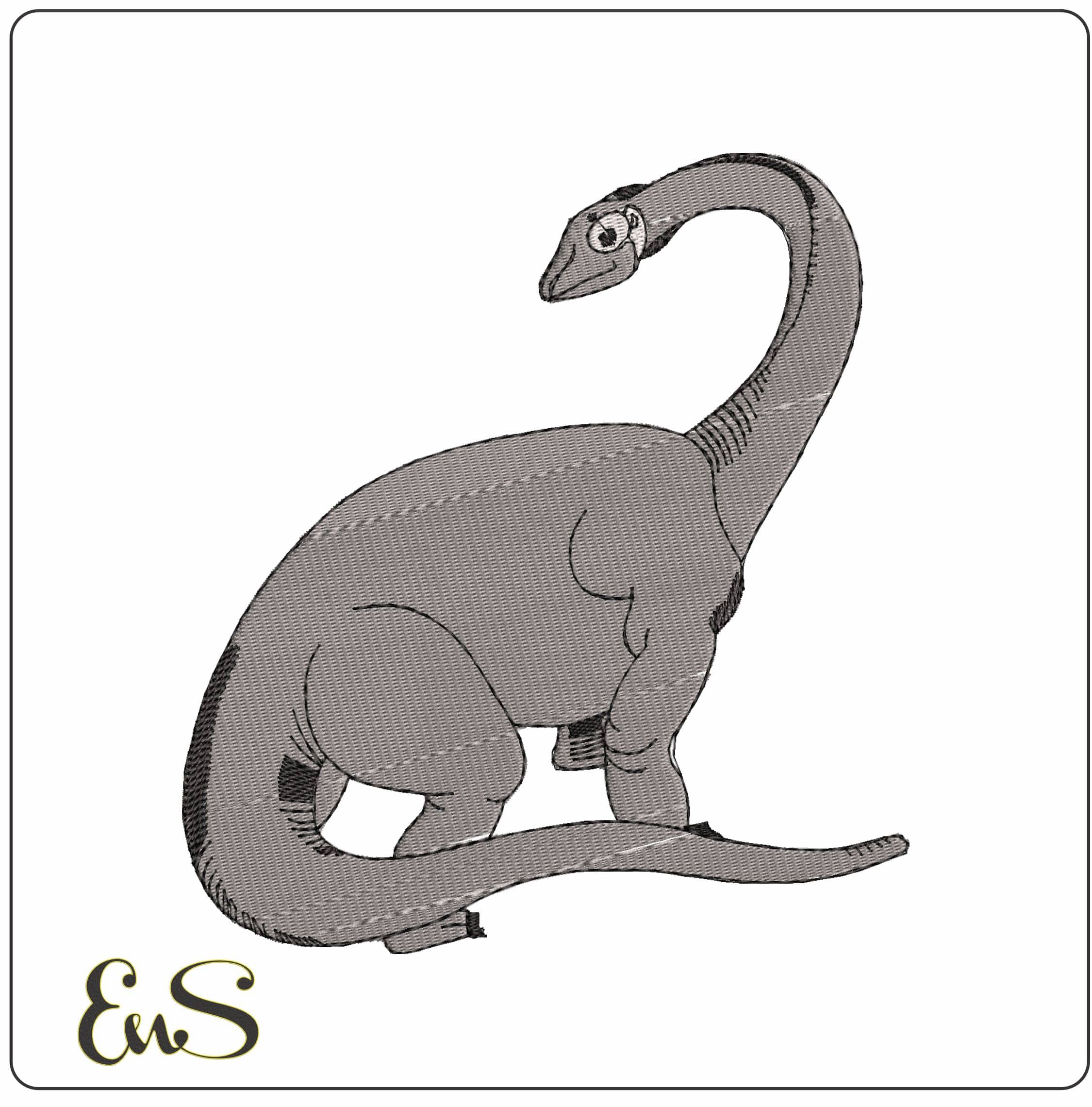 Brachiosaurus - Elegant embroidery design file - instant download