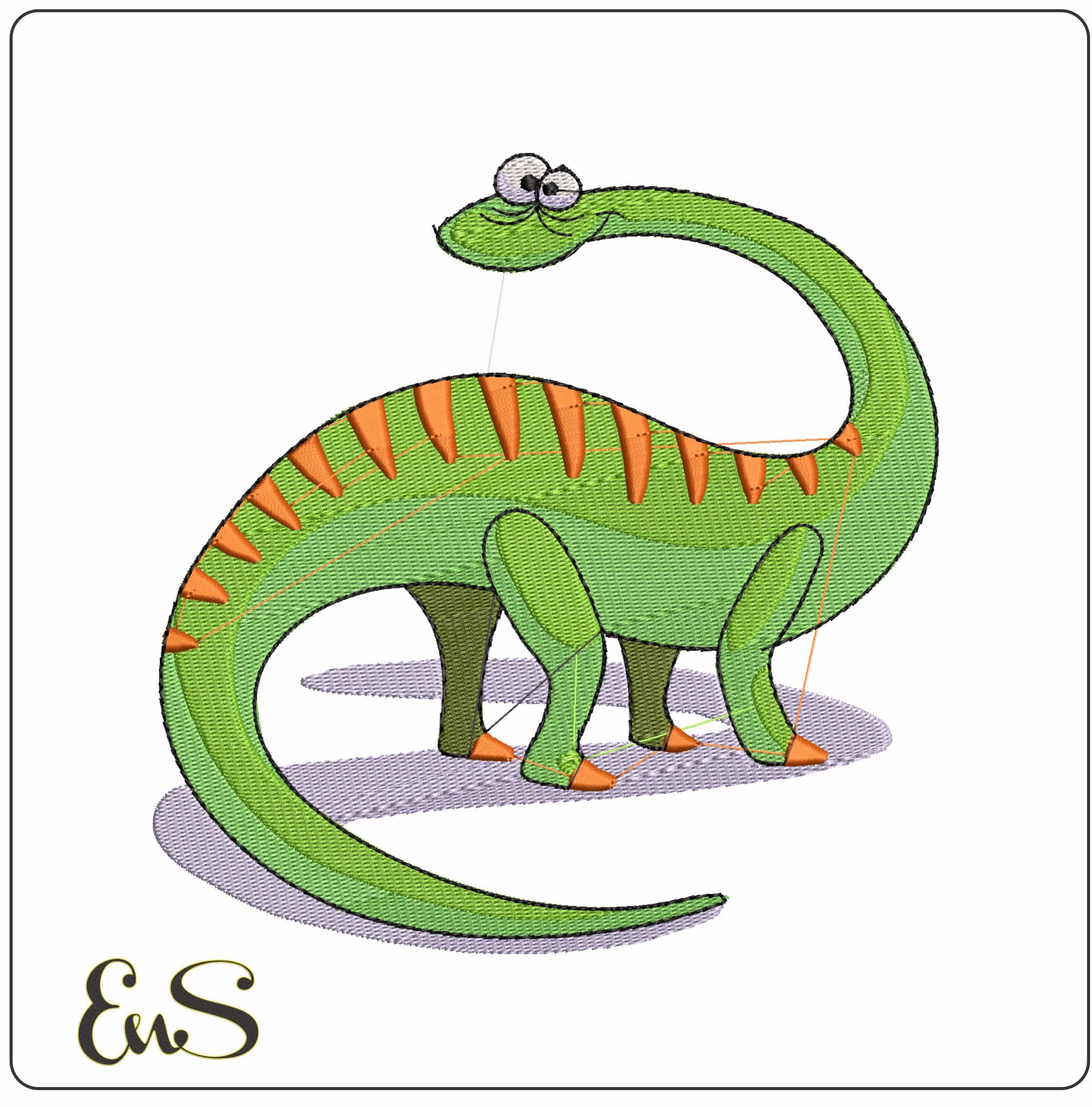 Brontosaurus2 - Elegant embroidery design file - instant download