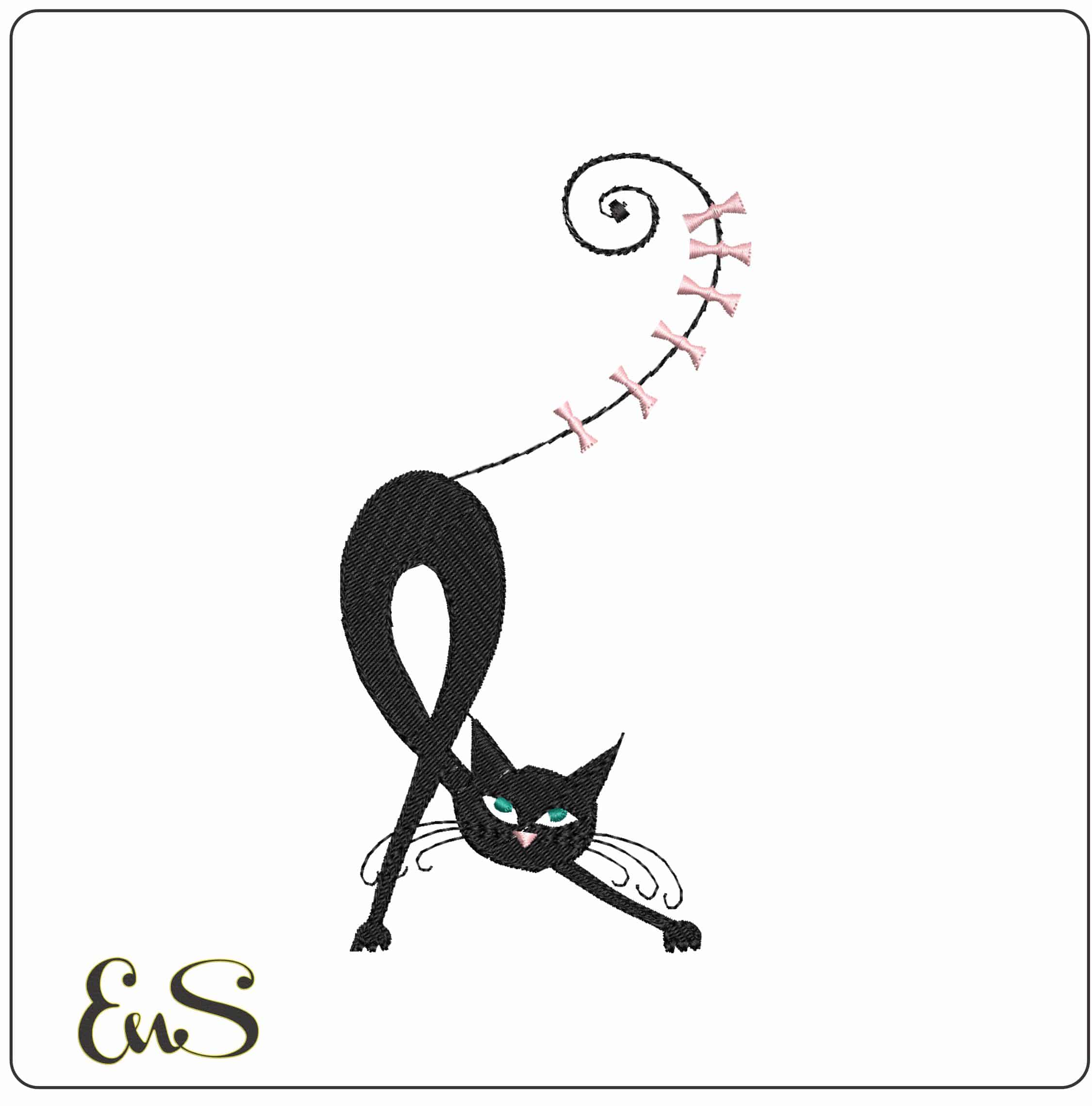 Catties1 - Elegant embroidery design file - instant download