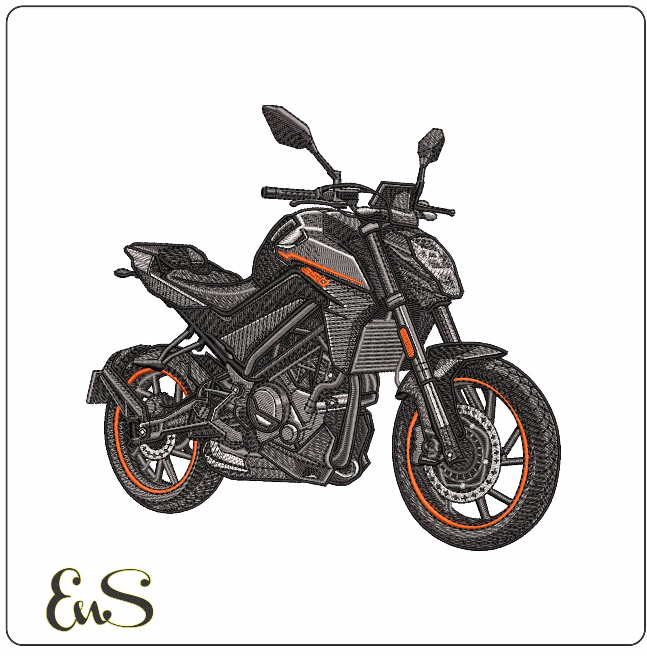 CF Moto 300NK Motorbike - Elegant embroidery design file - instant download