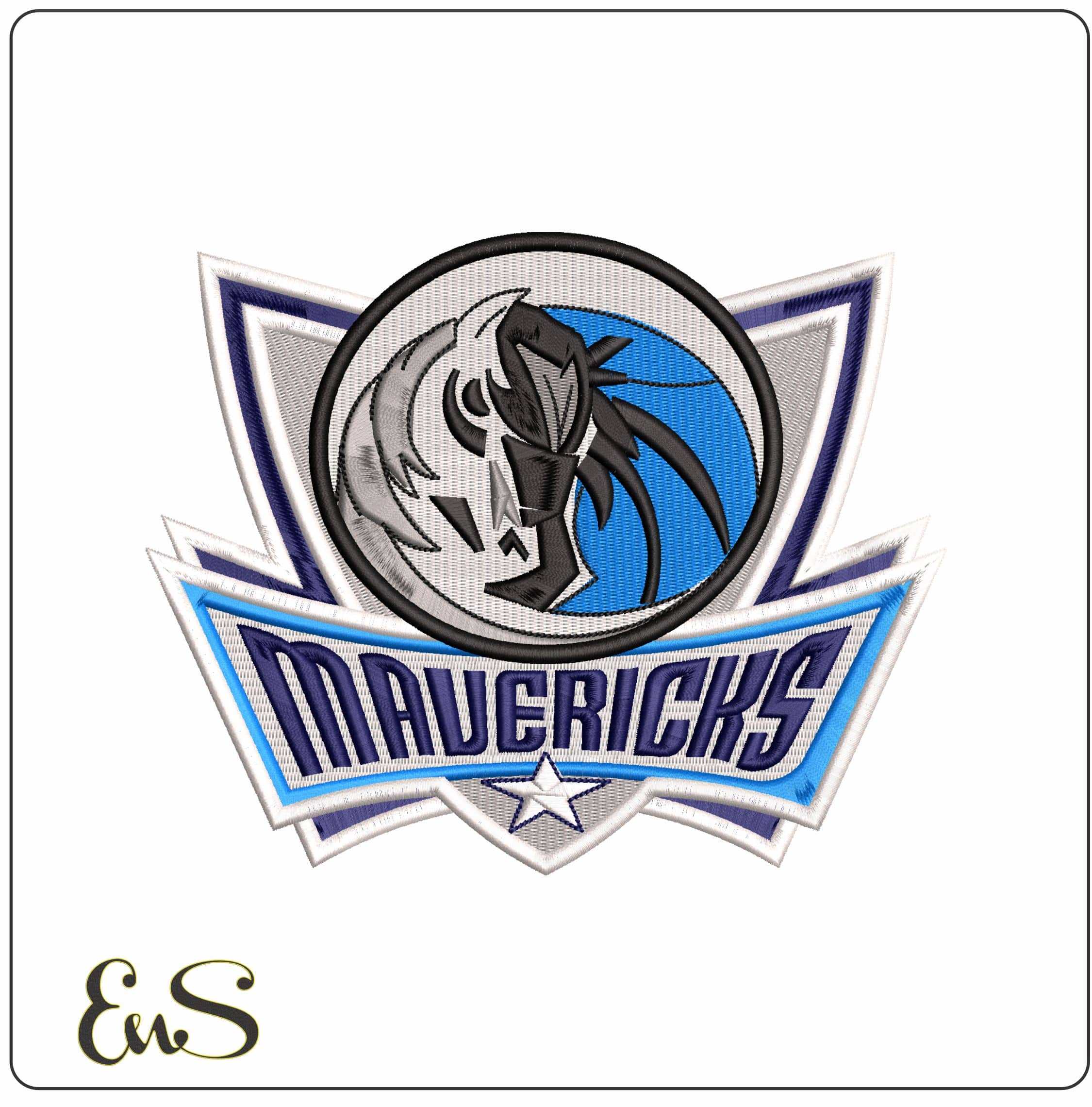 Dallas Mavericks - Elegant embroidery design file - instant download
