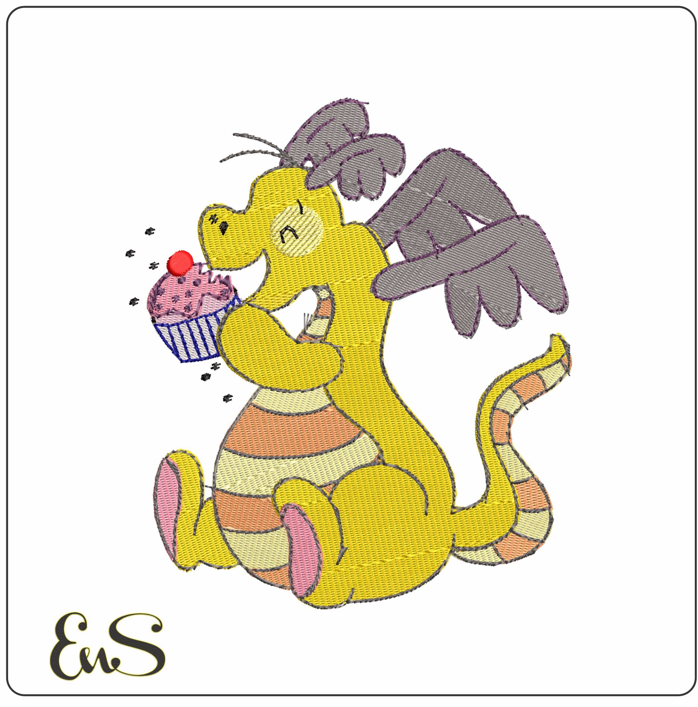 DaringDragons3 - Elegant embroidery design file - instant download