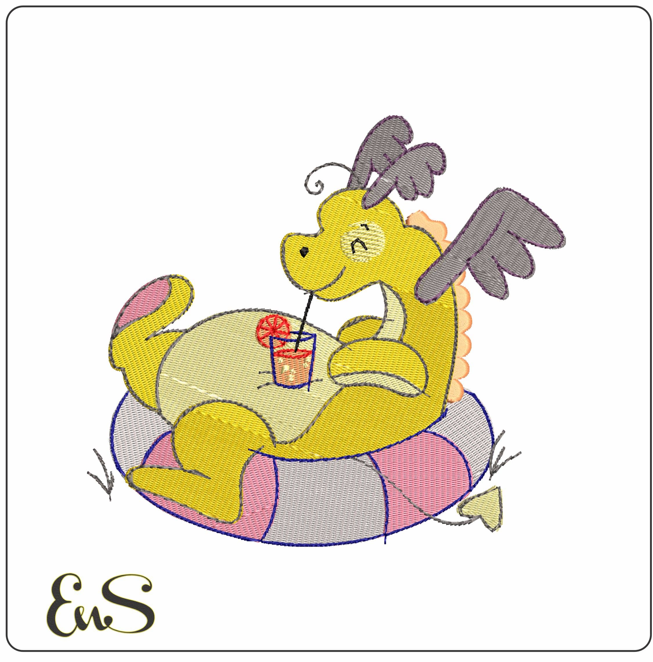 DaringDragons4 - Elegant embroidery design file - instant download
