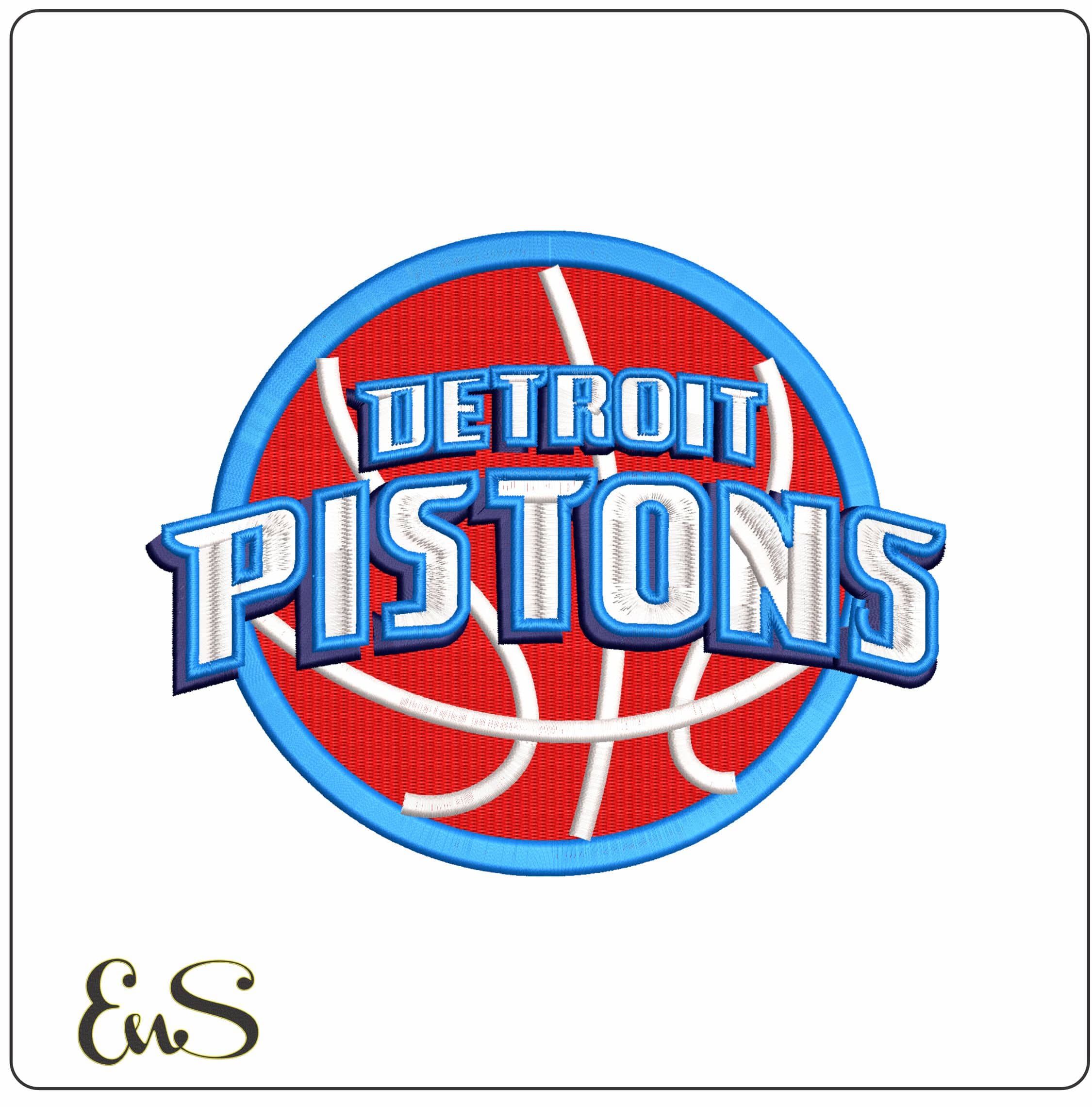 Detroit Pistons - Elegant embroidery design file - instant download