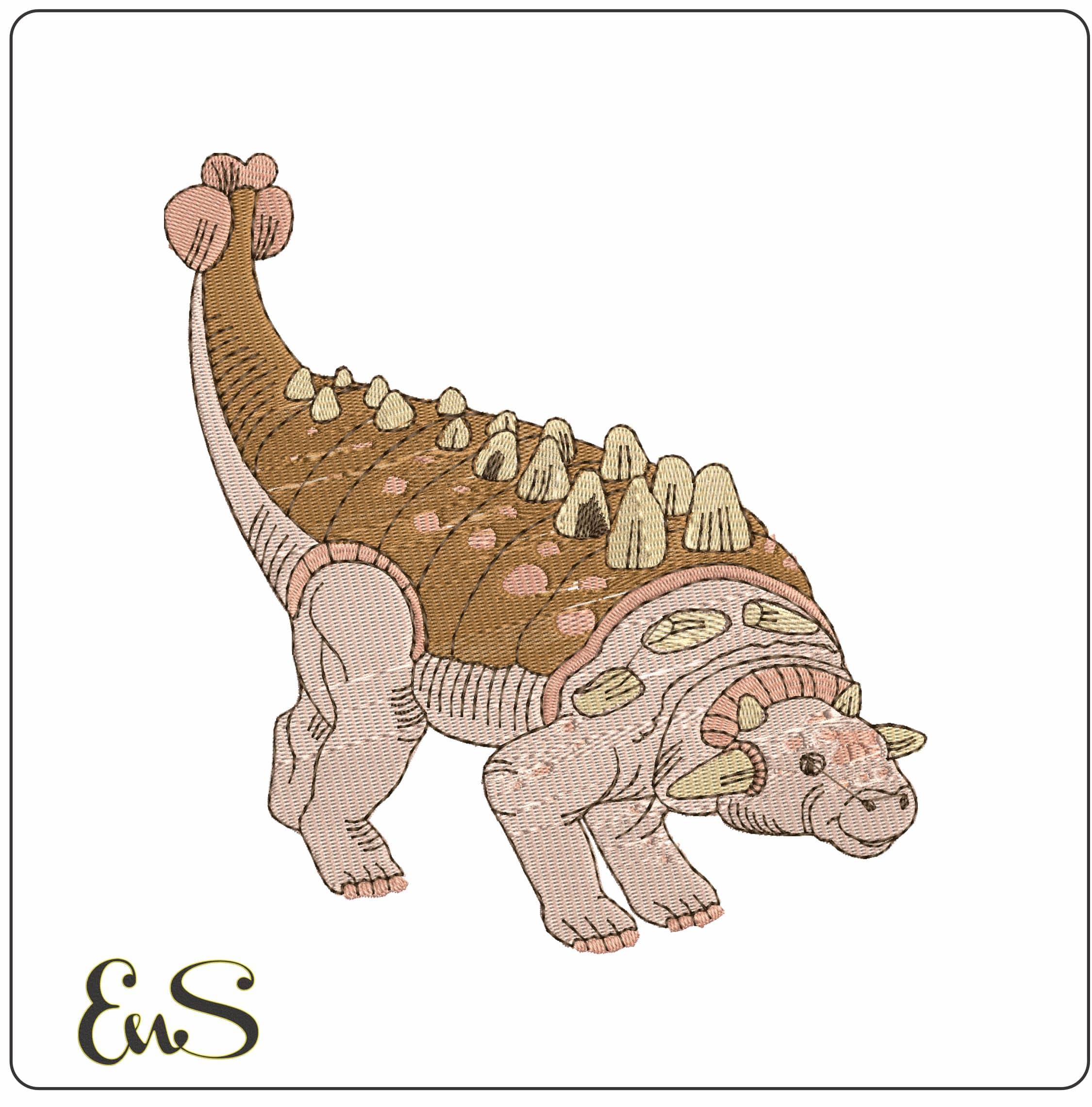 Euoplocephalus - Elegant embroidery design file - instant download
