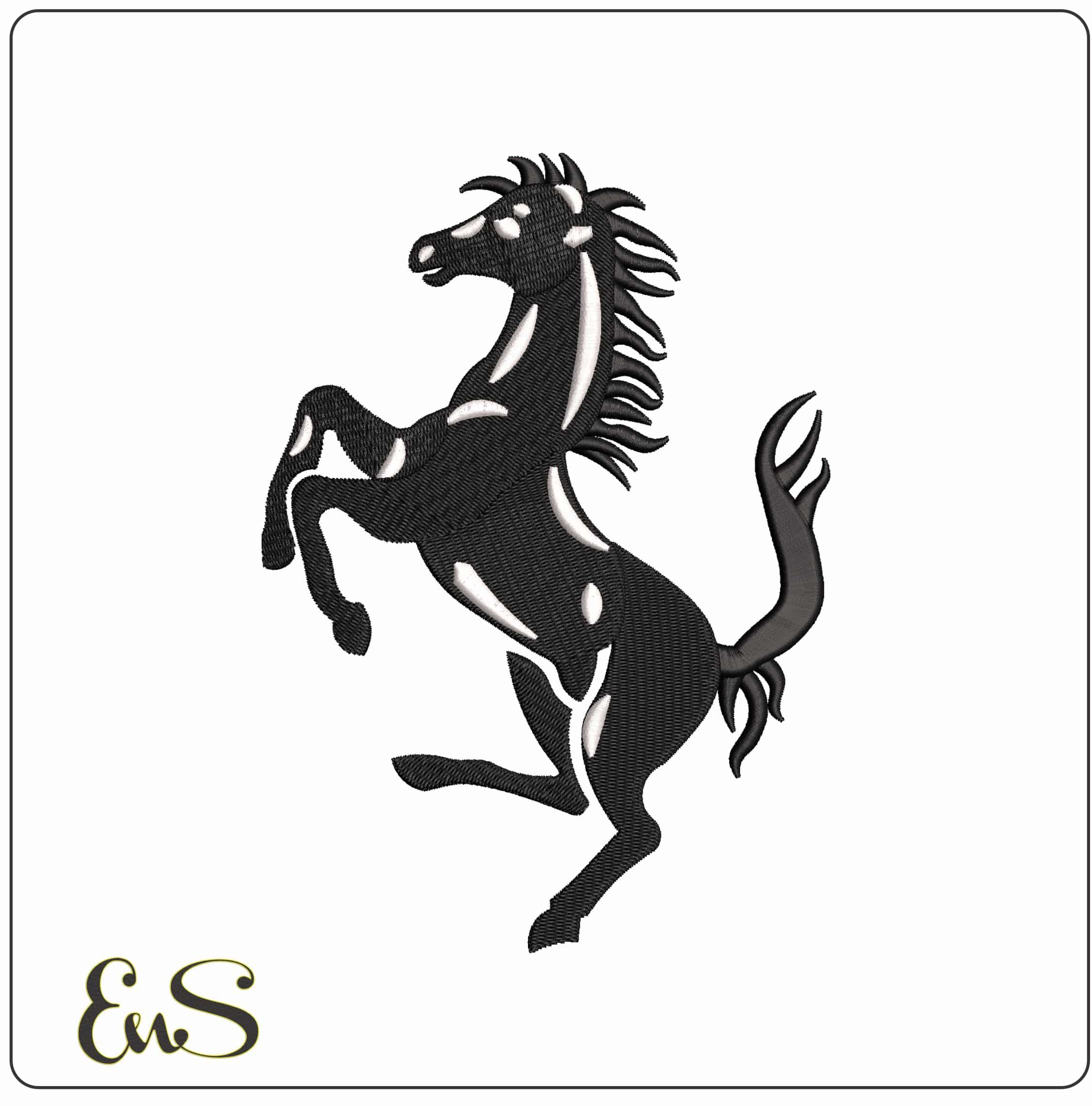 Ferrari Horse - Elegant embroidery design file - instant download