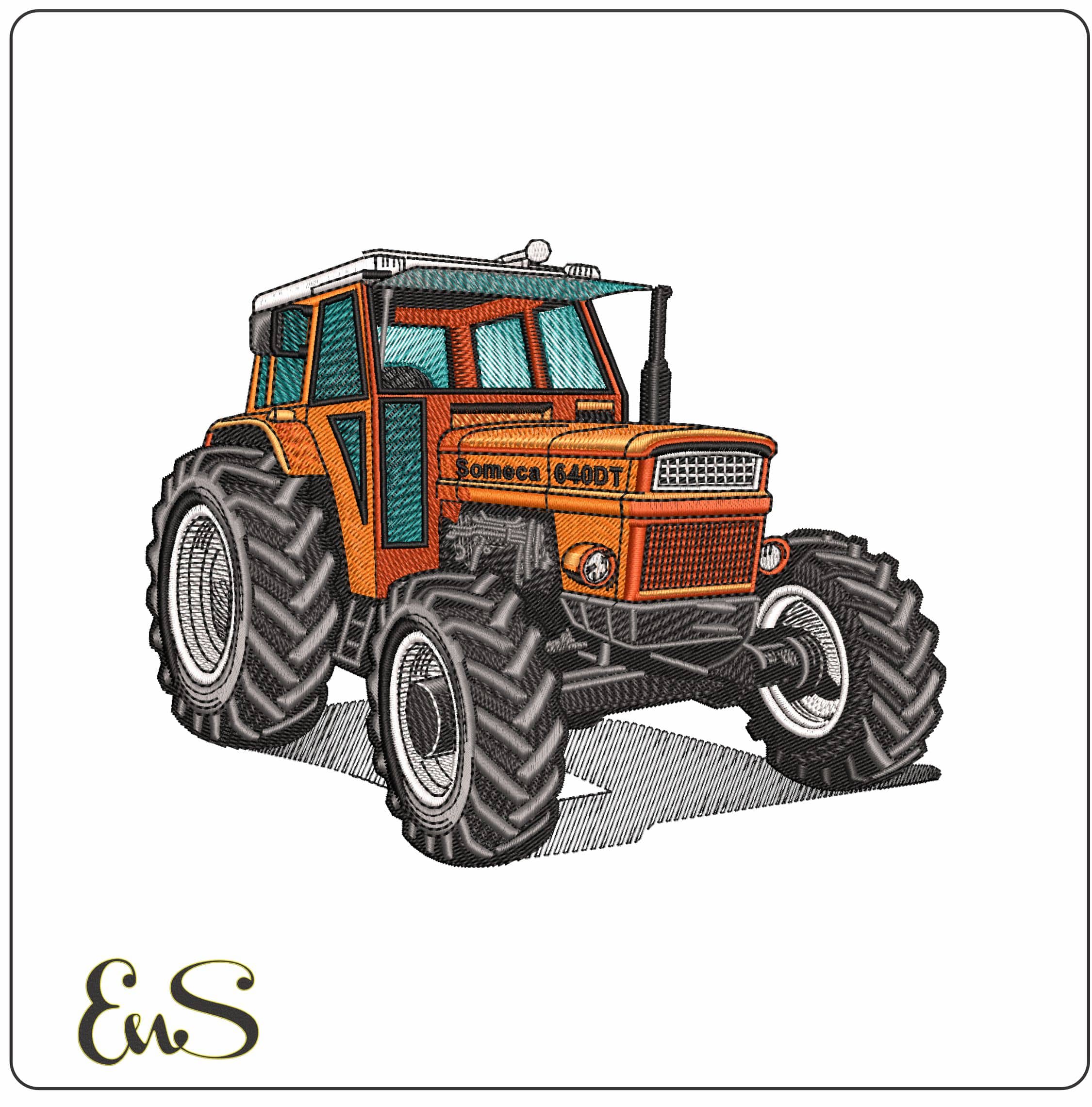 FIAT someca 640dt Tractor  - Elegant embroidery design file - instant download