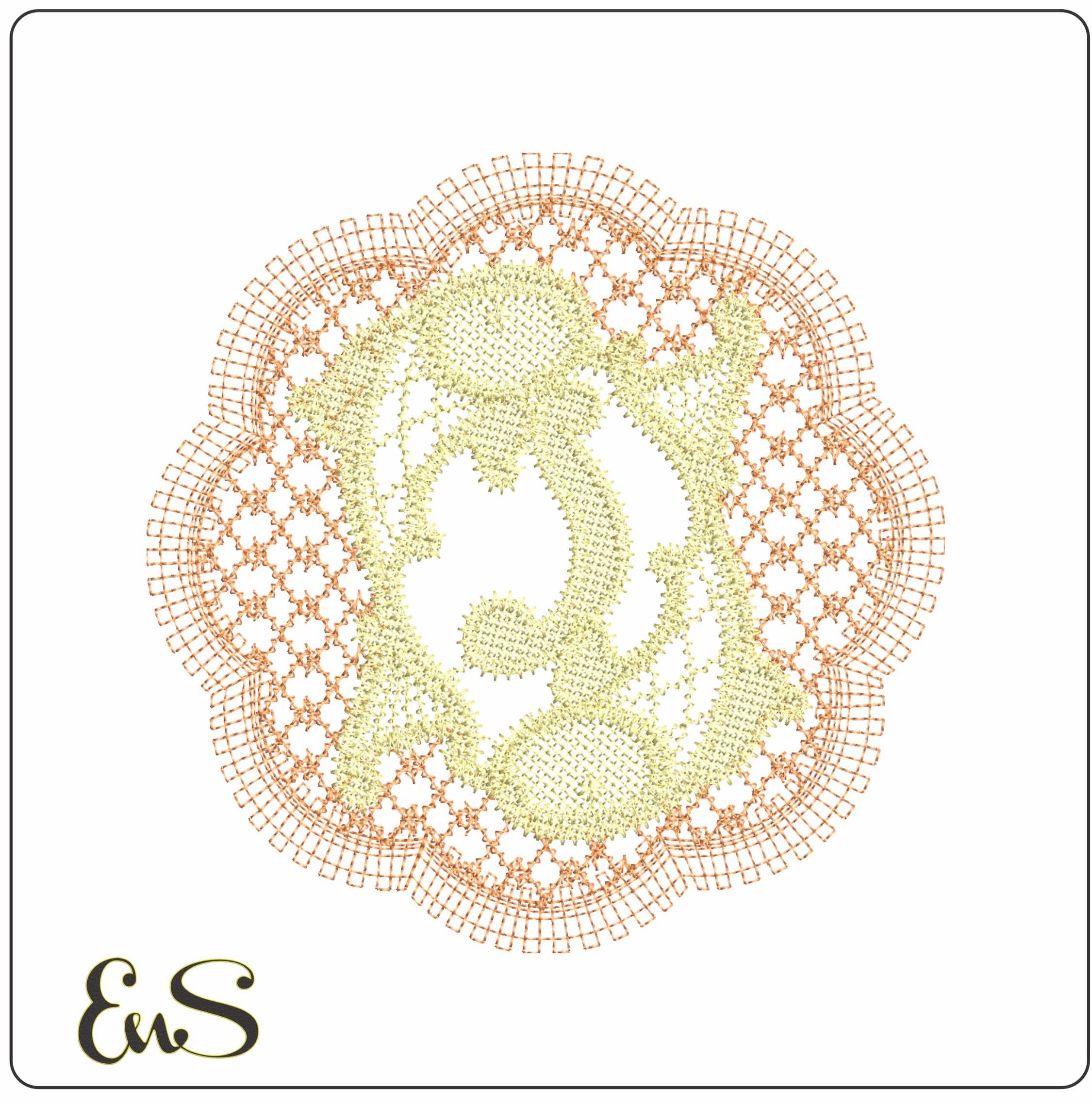 Fishes L - Elegant embroidery design file - instant download