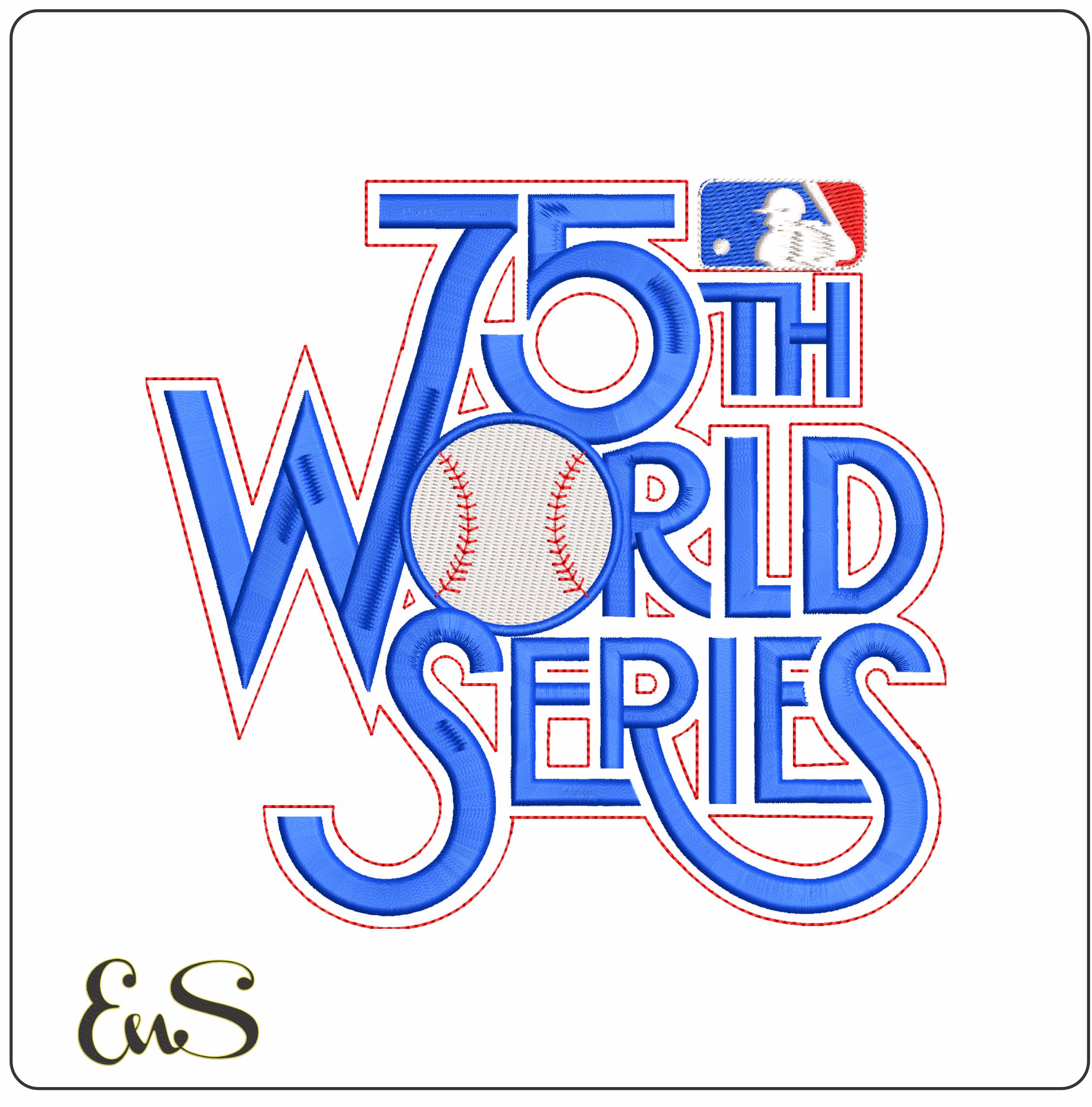 75 th World Series - Elegant embroidery design file - instant download