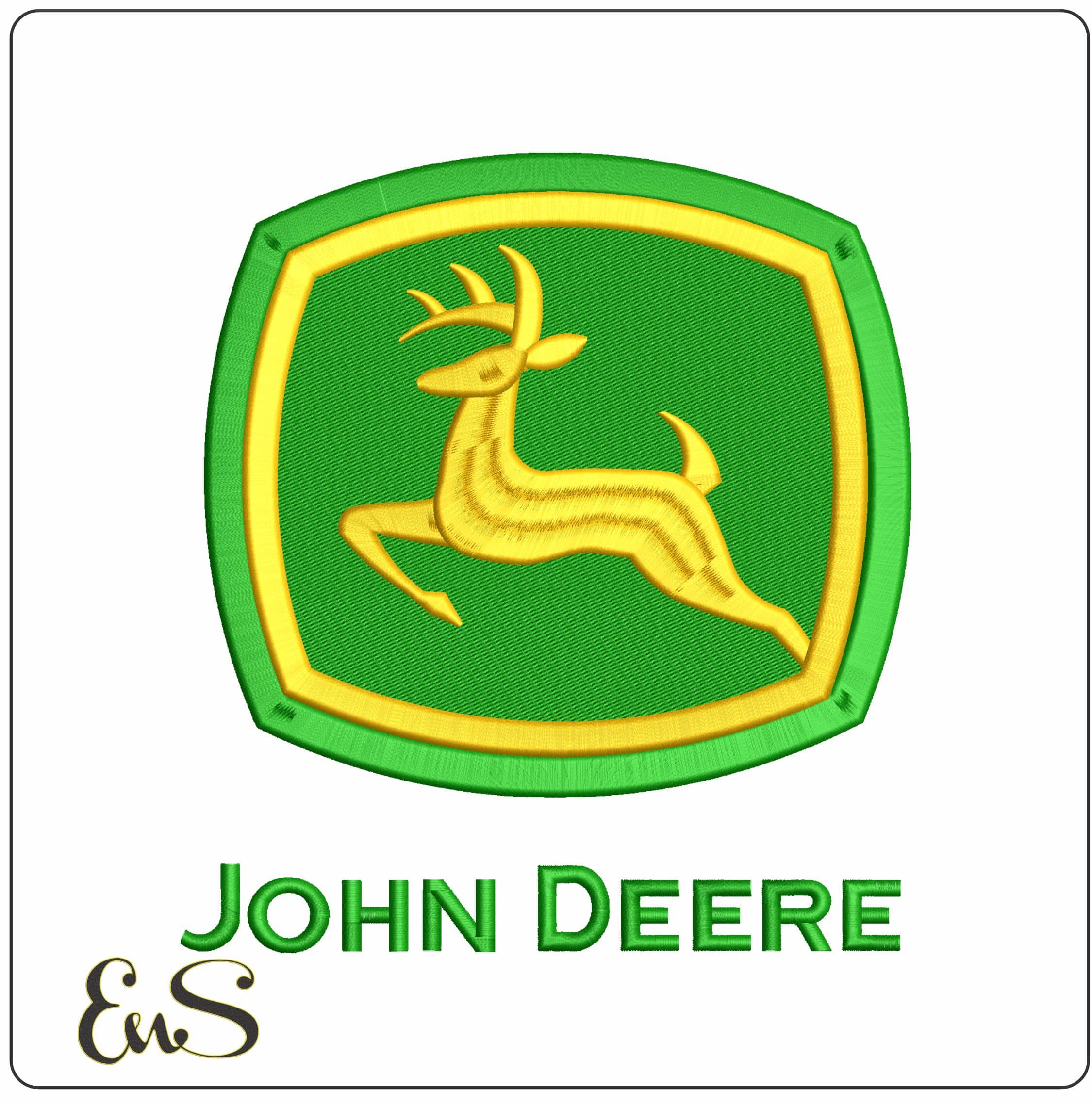 A John Deere 3D With Name - Elegant embroidery design file - instant download
