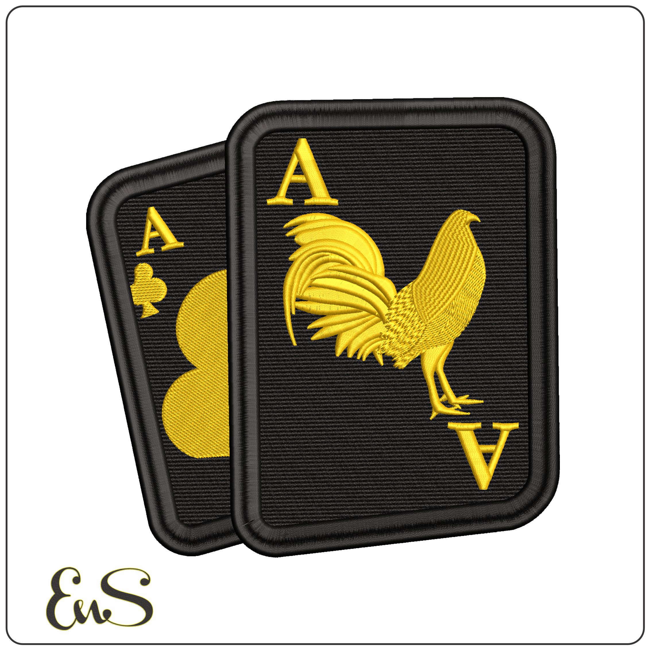 Aces Cockeral Background - Elegant embroidery design file - instant download