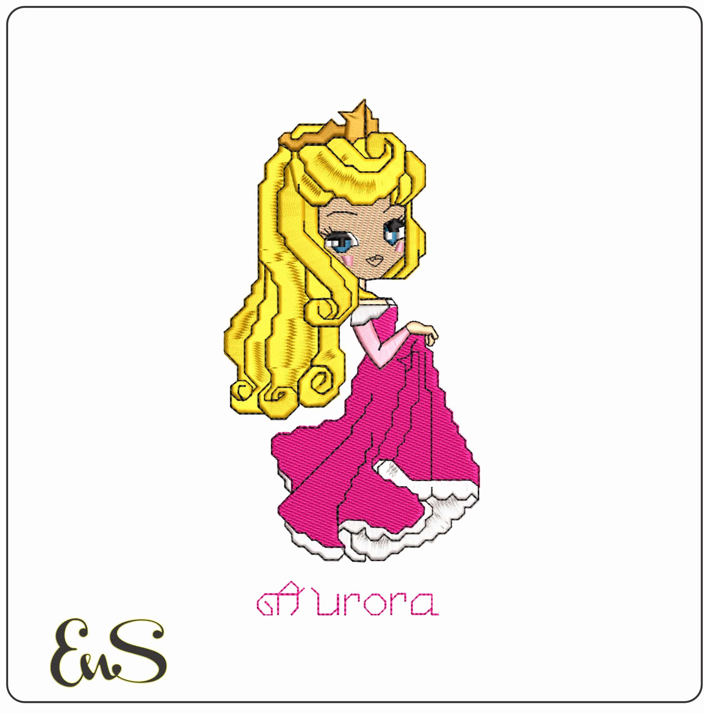 Aurora Pixel - Elegant embroidery design file - instant download