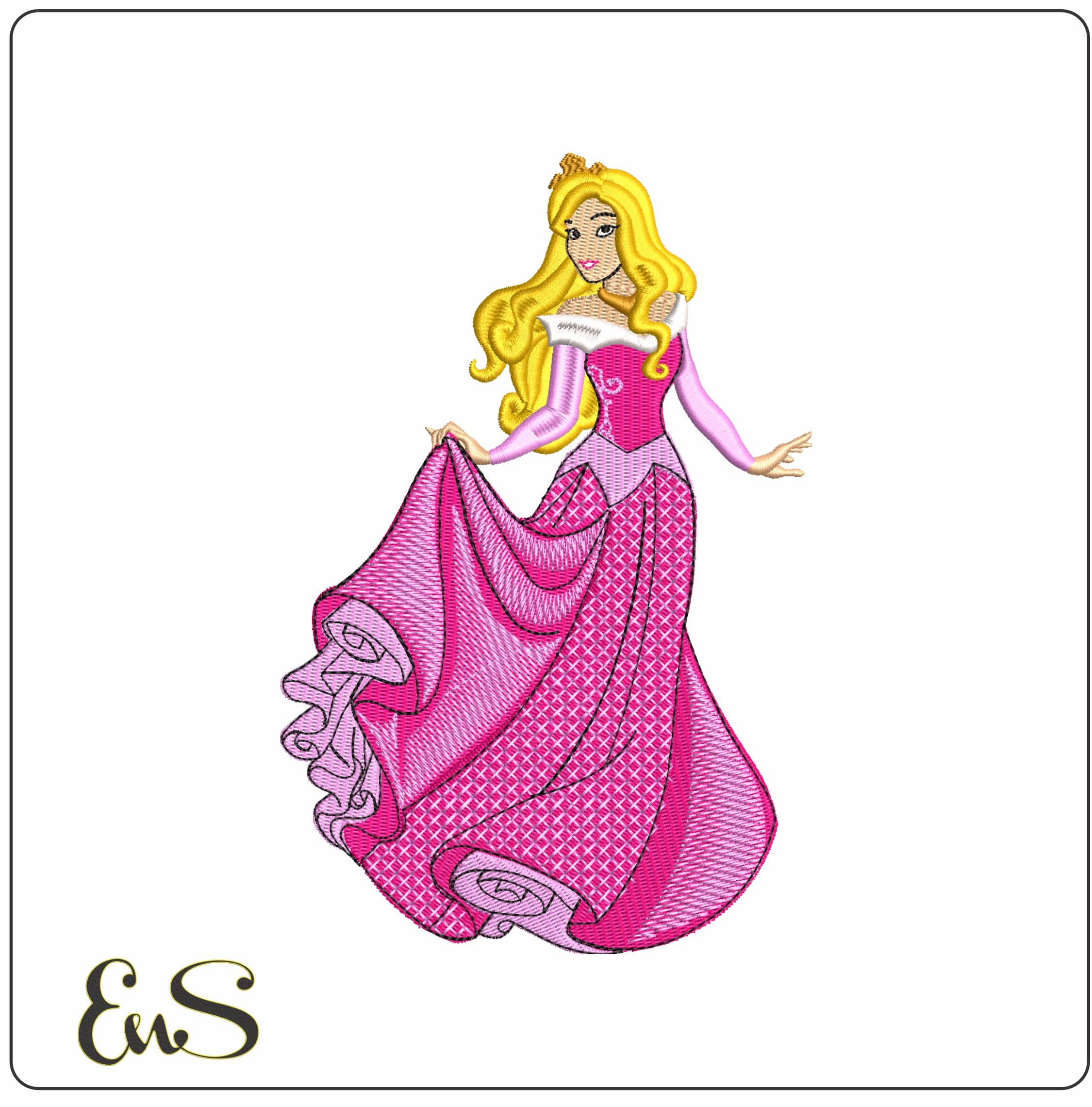 Aurora Princess Disney Cartoon - Elegant embroidery design file - instant download