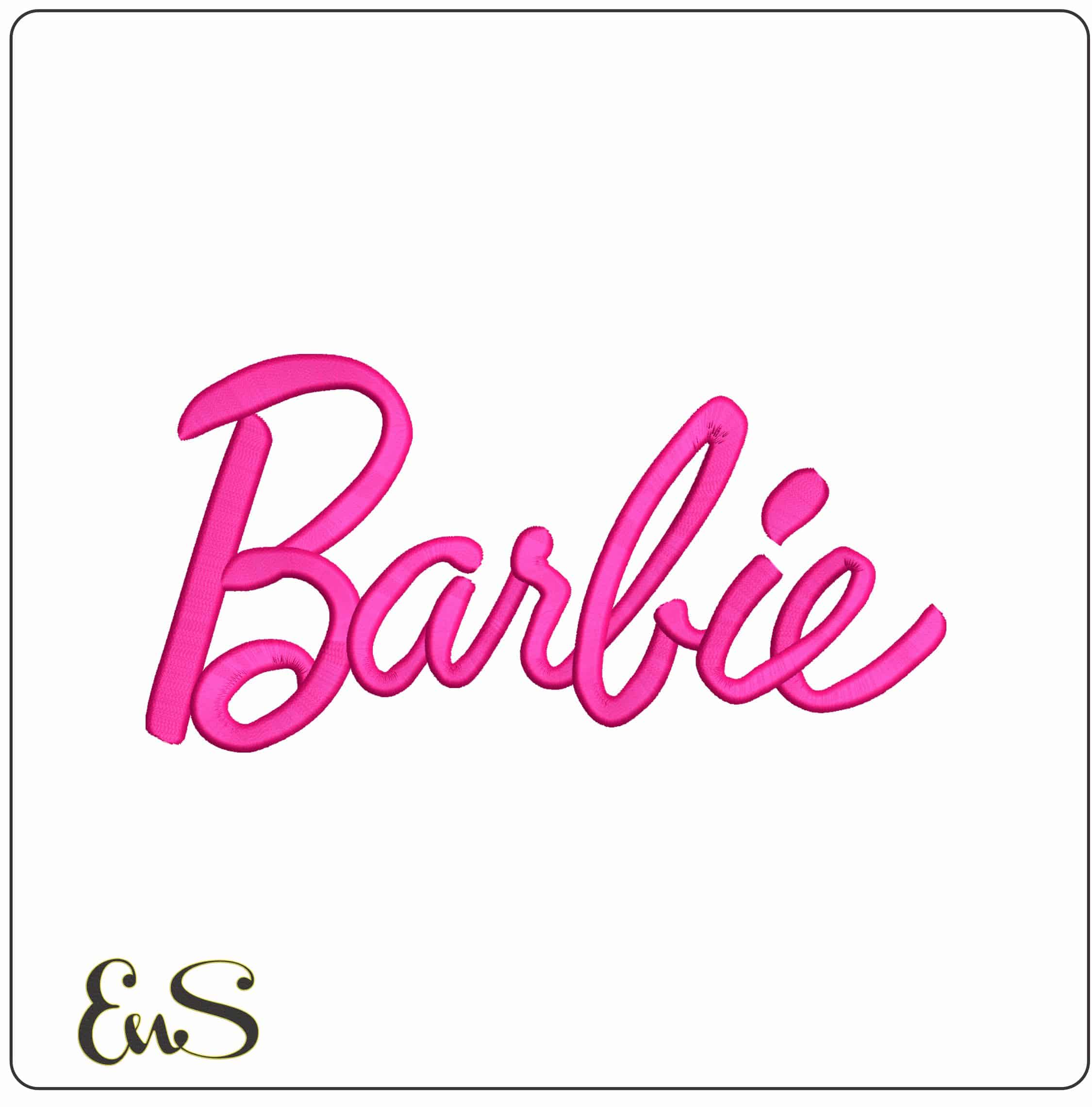 Barbie Plain Name - Elegant embroidery design file - instant download