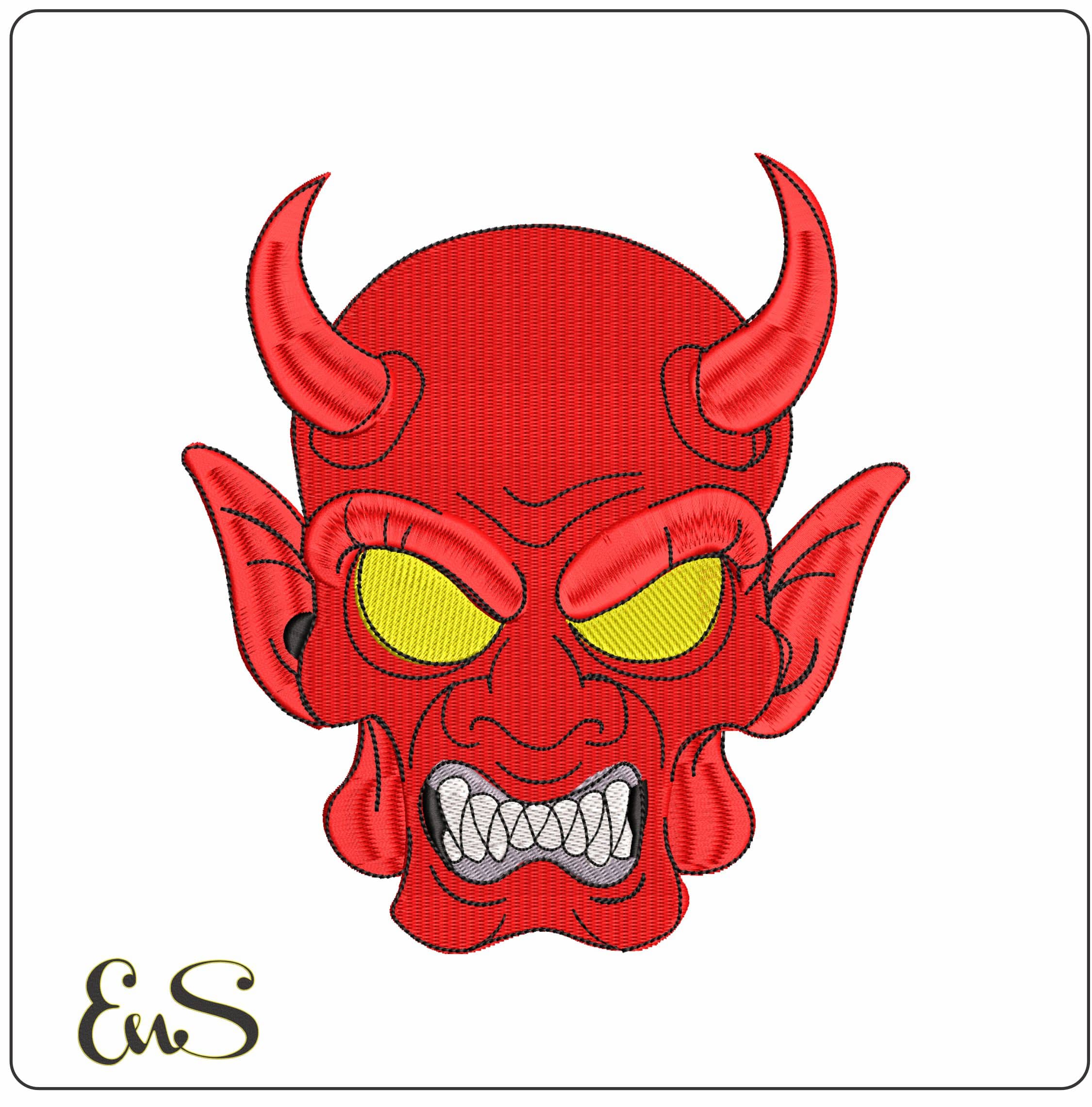 Devils Skull - Elegant embroidery design file - instant download