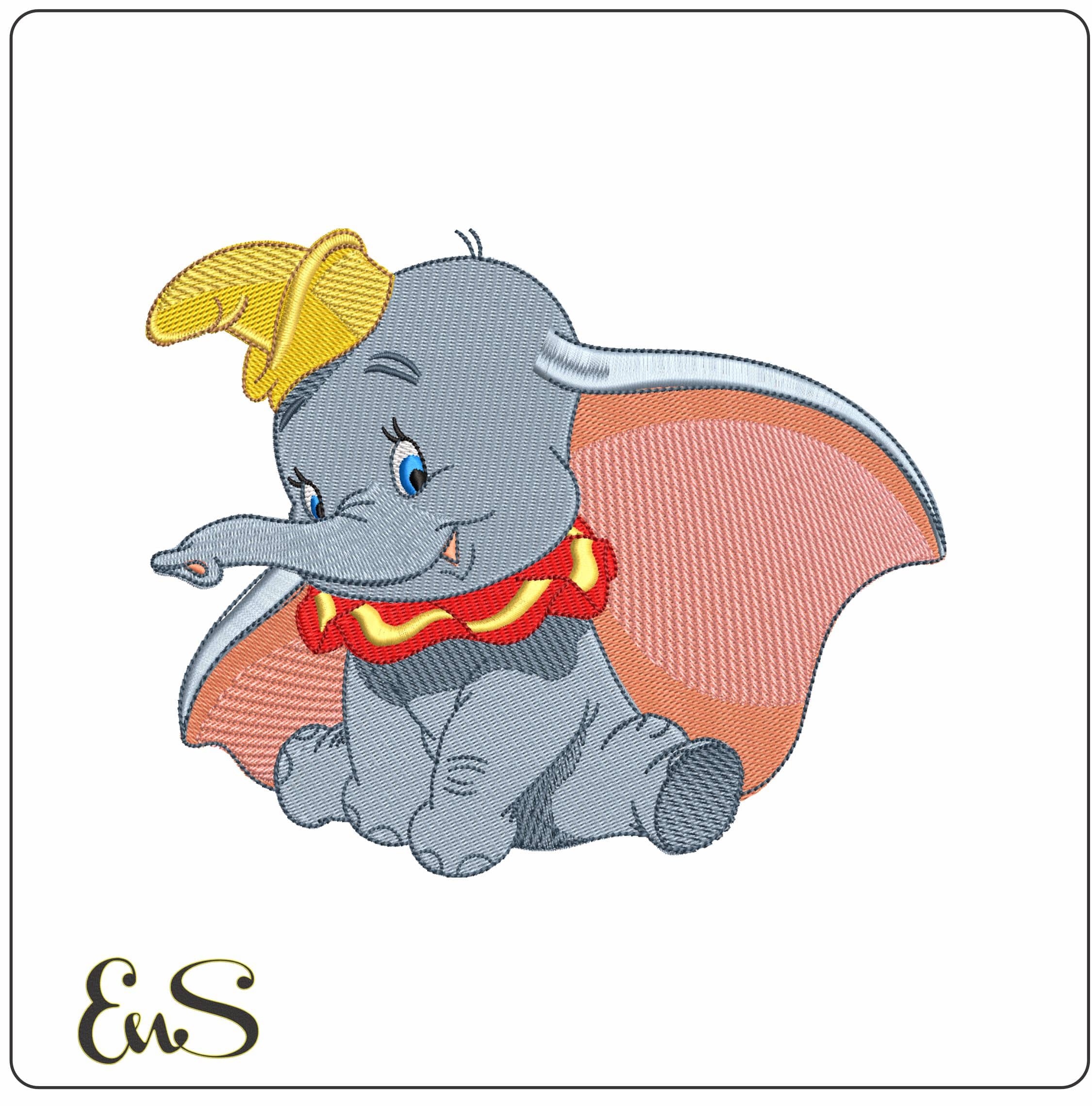 Dumbo at Circus - Elegant embroidery design file - instant download