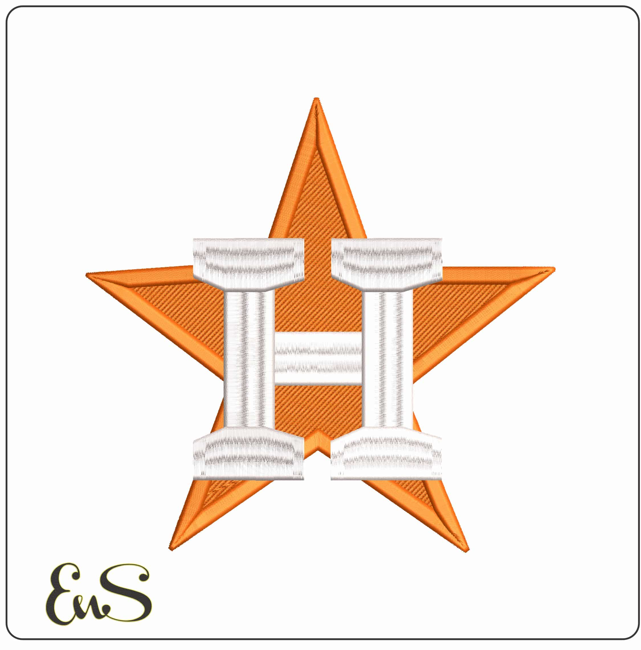 H Houston ASTROS 3D MLB - Elegant embroidery design file - instant download
