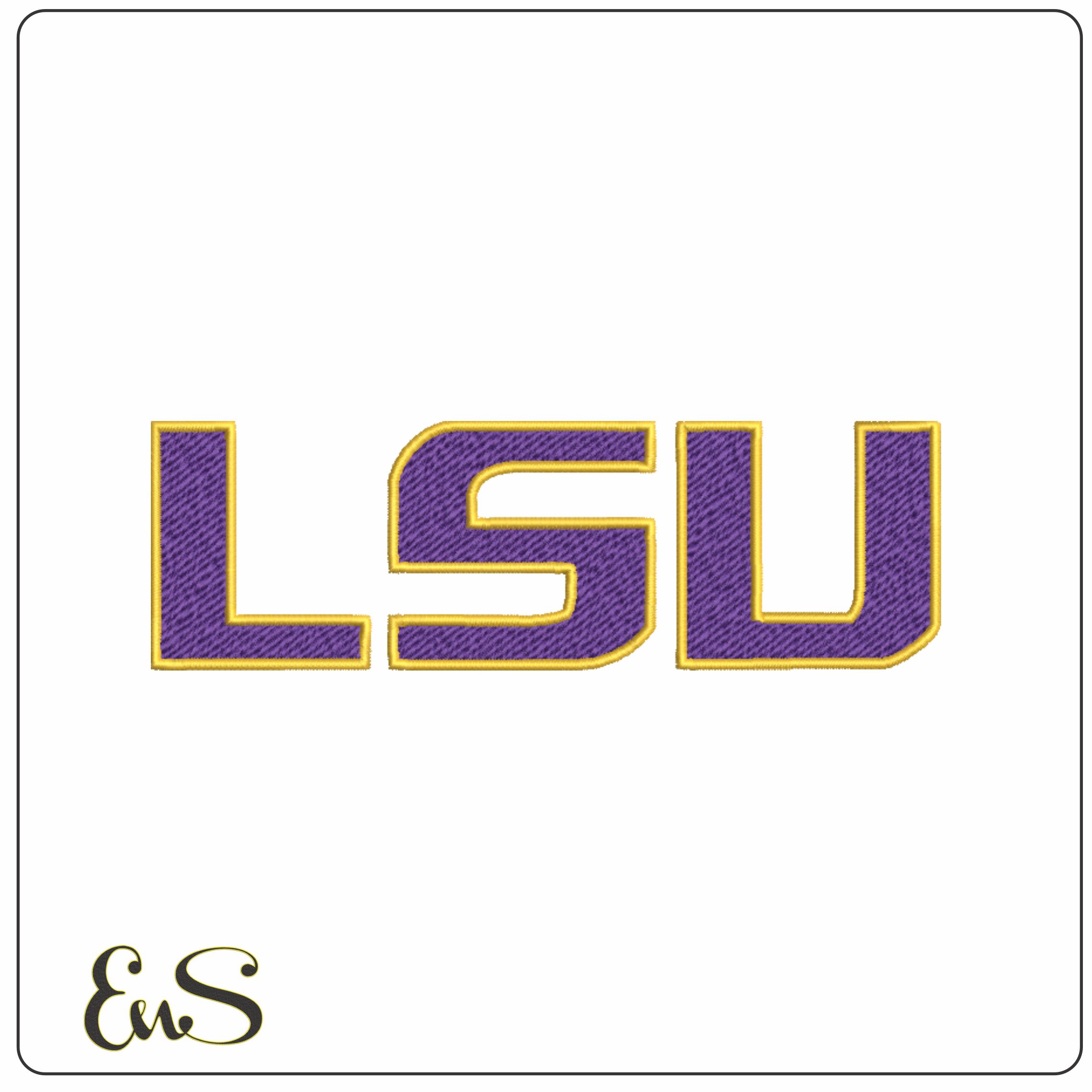 LSU Fightin Louisiana State University design - Fighting Tigers Logo - Louisiana State University Football College Logo embroidery machine  pattern embroidery file - instant download in a frame