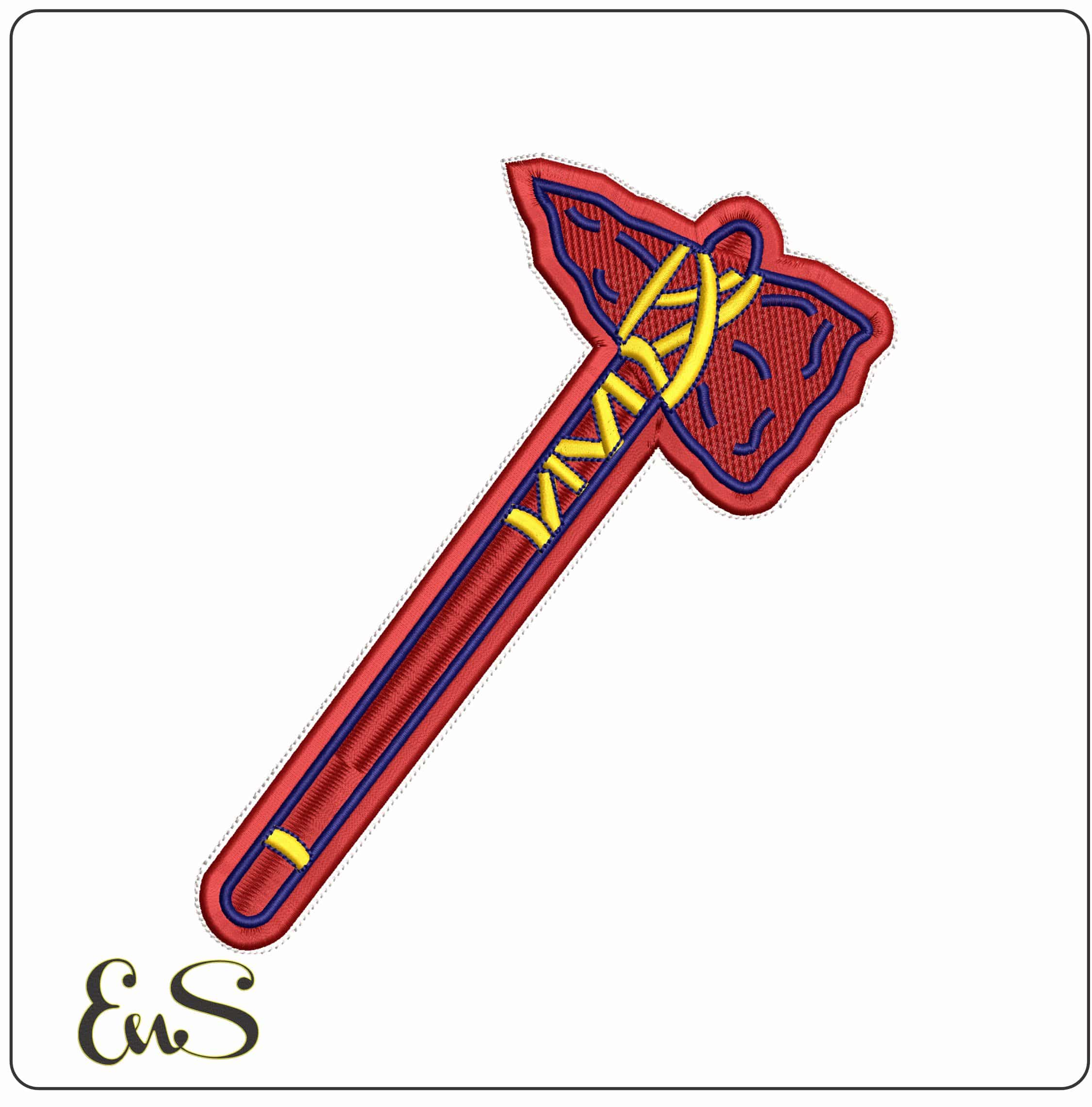 Hatchet Axe Atlanta Braves - Elegant embroidery design file - instant download