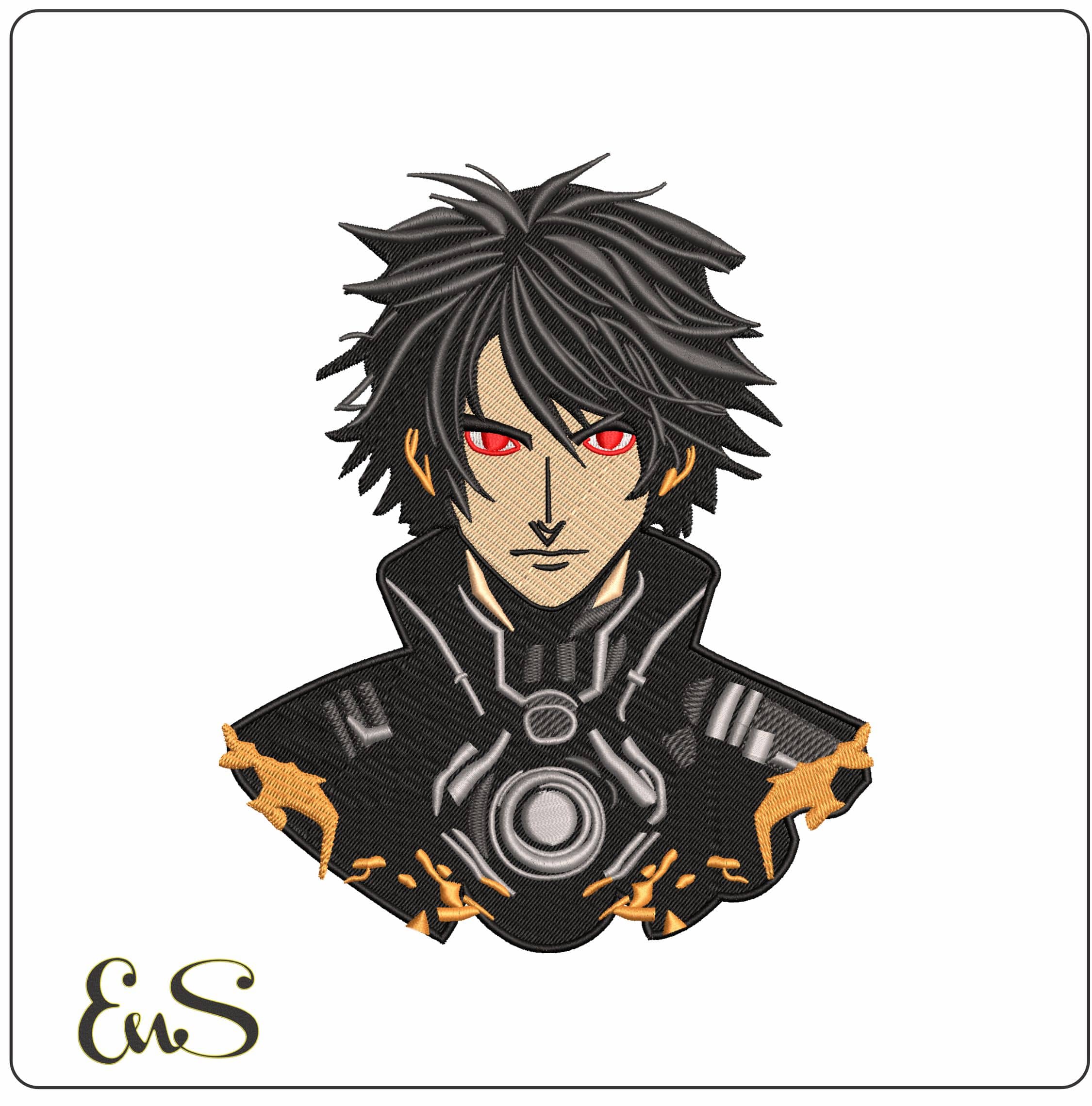 Hei Black Reaper Darker than Black Anime - Elegant embroidery design file - instant download