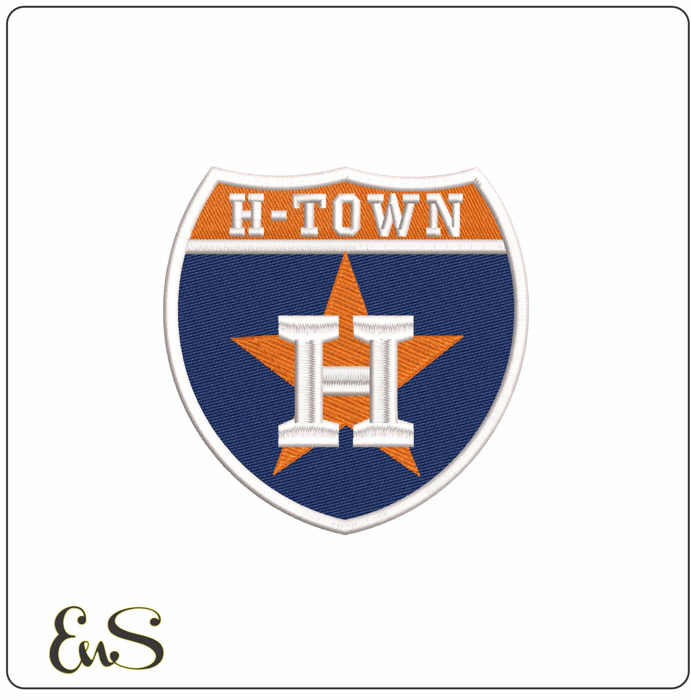 Houston Astros H Town Baseball - Elegant embroidery design file - instant download