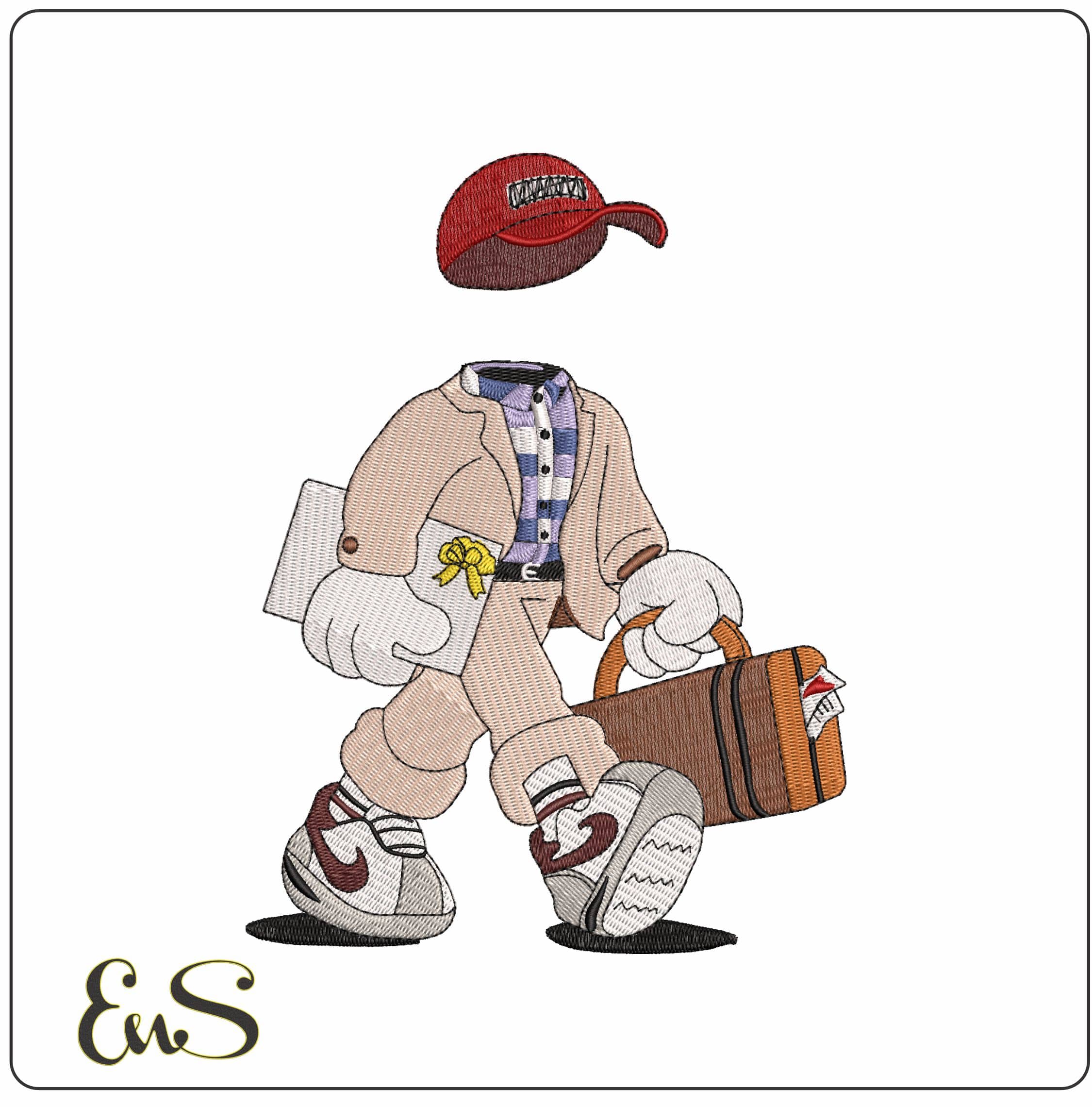Invisible Friends Suitcase Chocolates - Elegant embroidery design file - instant download