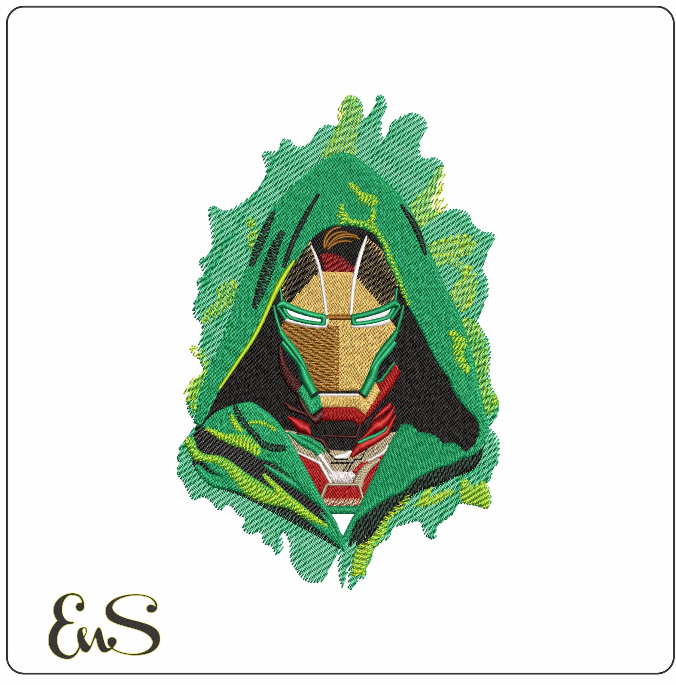 Iron man as Doctor Doom Marvel Comics - Elegant embroidery design file - instant download
