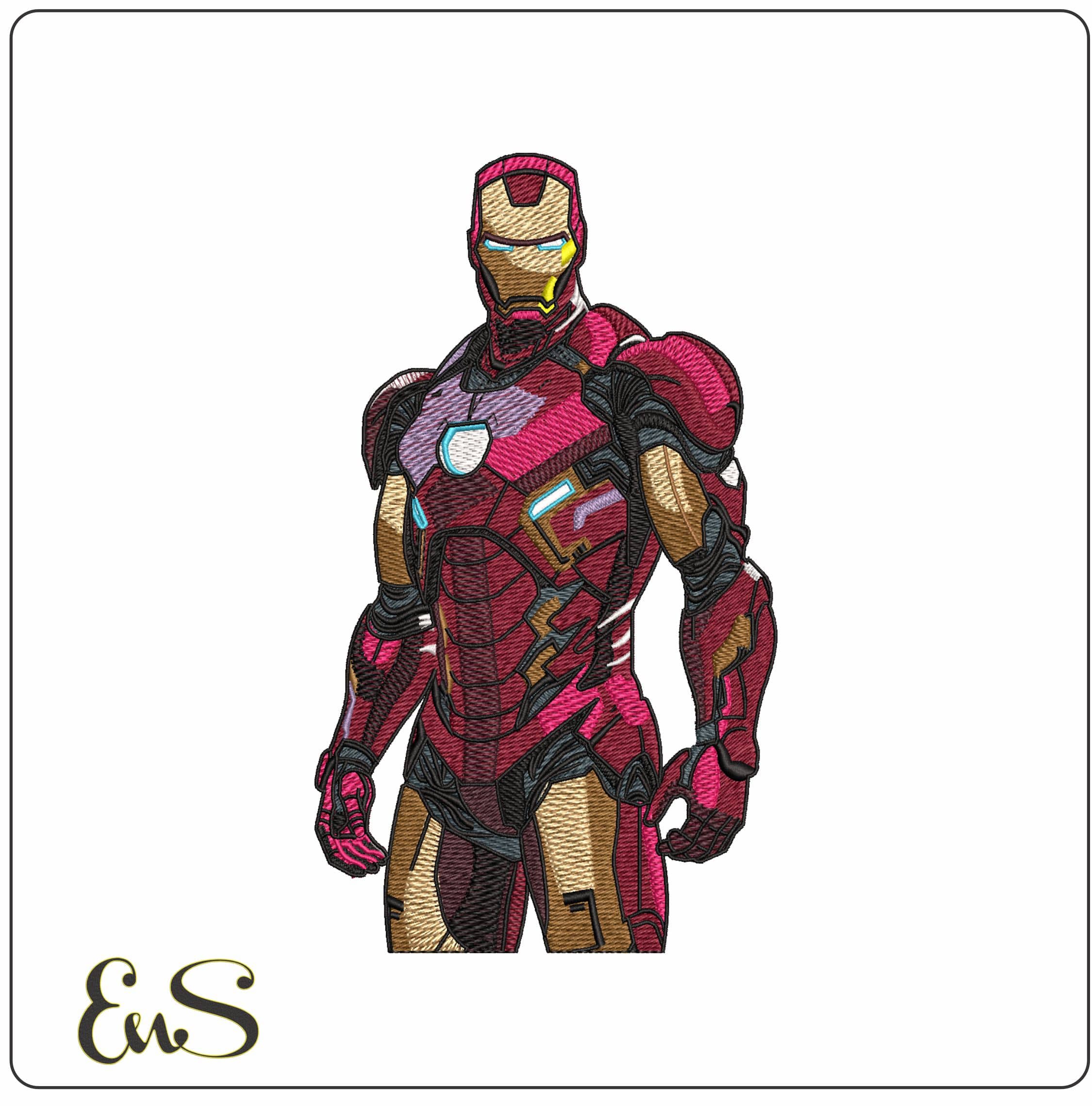Ironman Side on Marel Comics - Elegant embroidery design file - instant download
