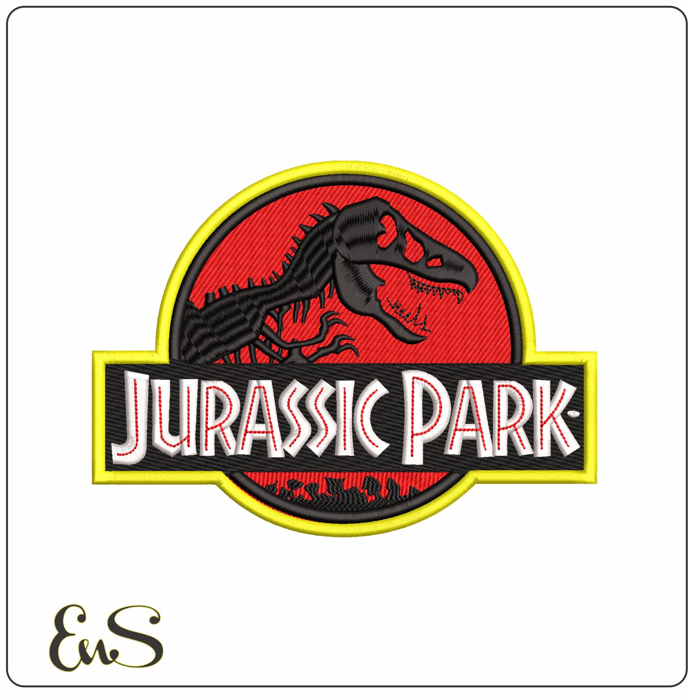 Jurassic Park - Elegant embroidery design file - instant download