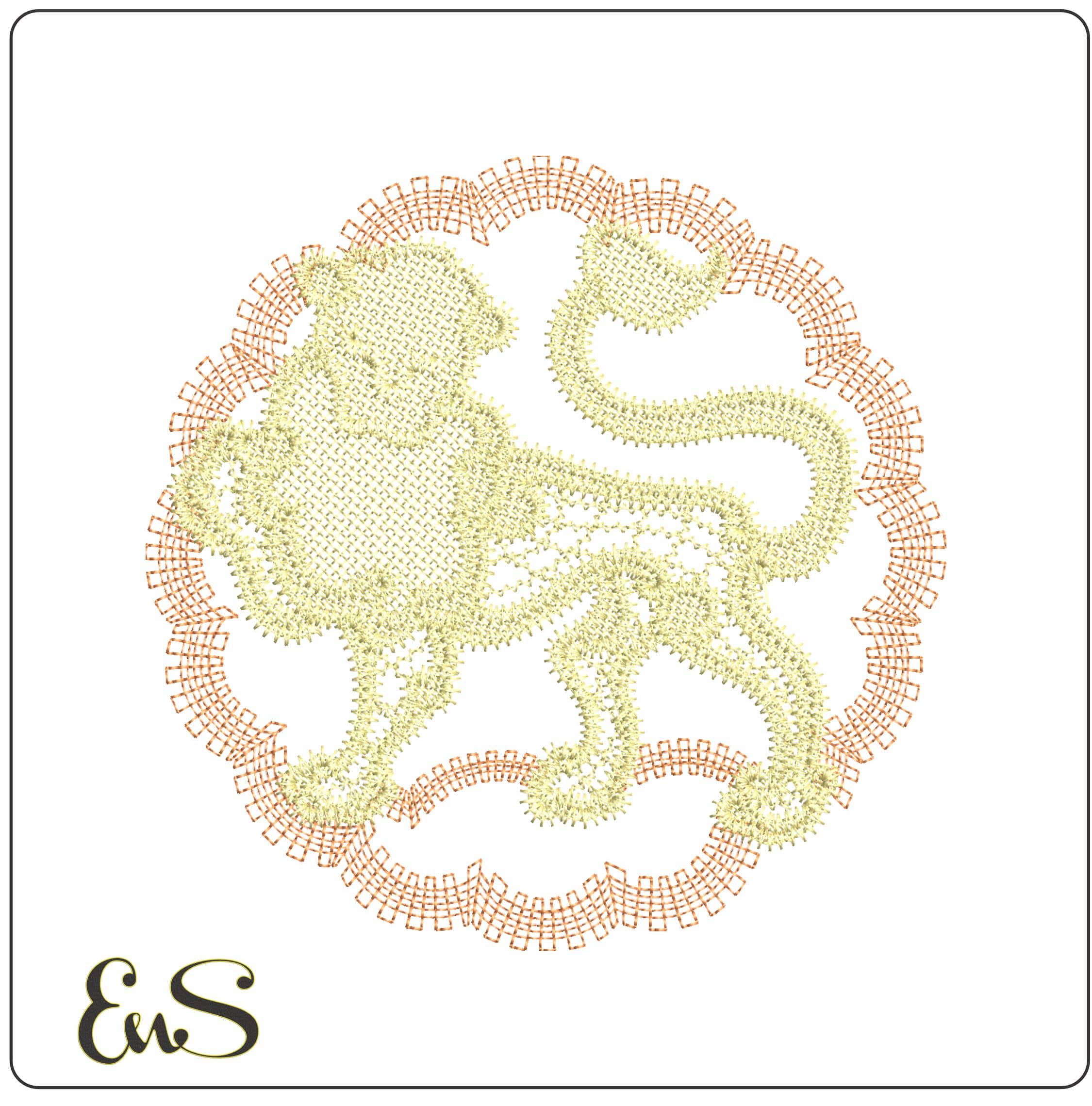 Leo L - Elegant embroidery design file - instant download