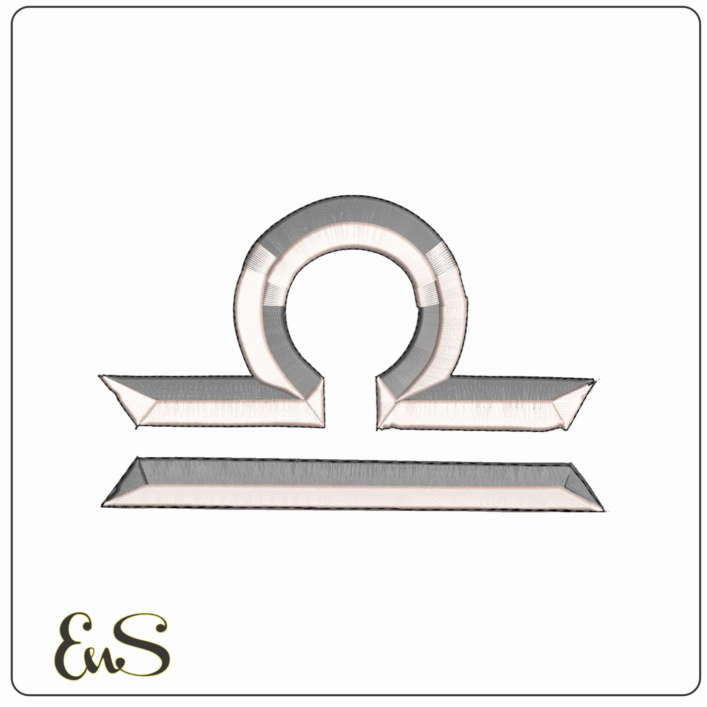 Libra Symbol Zodiac - Elegant embroidery design file - instant download