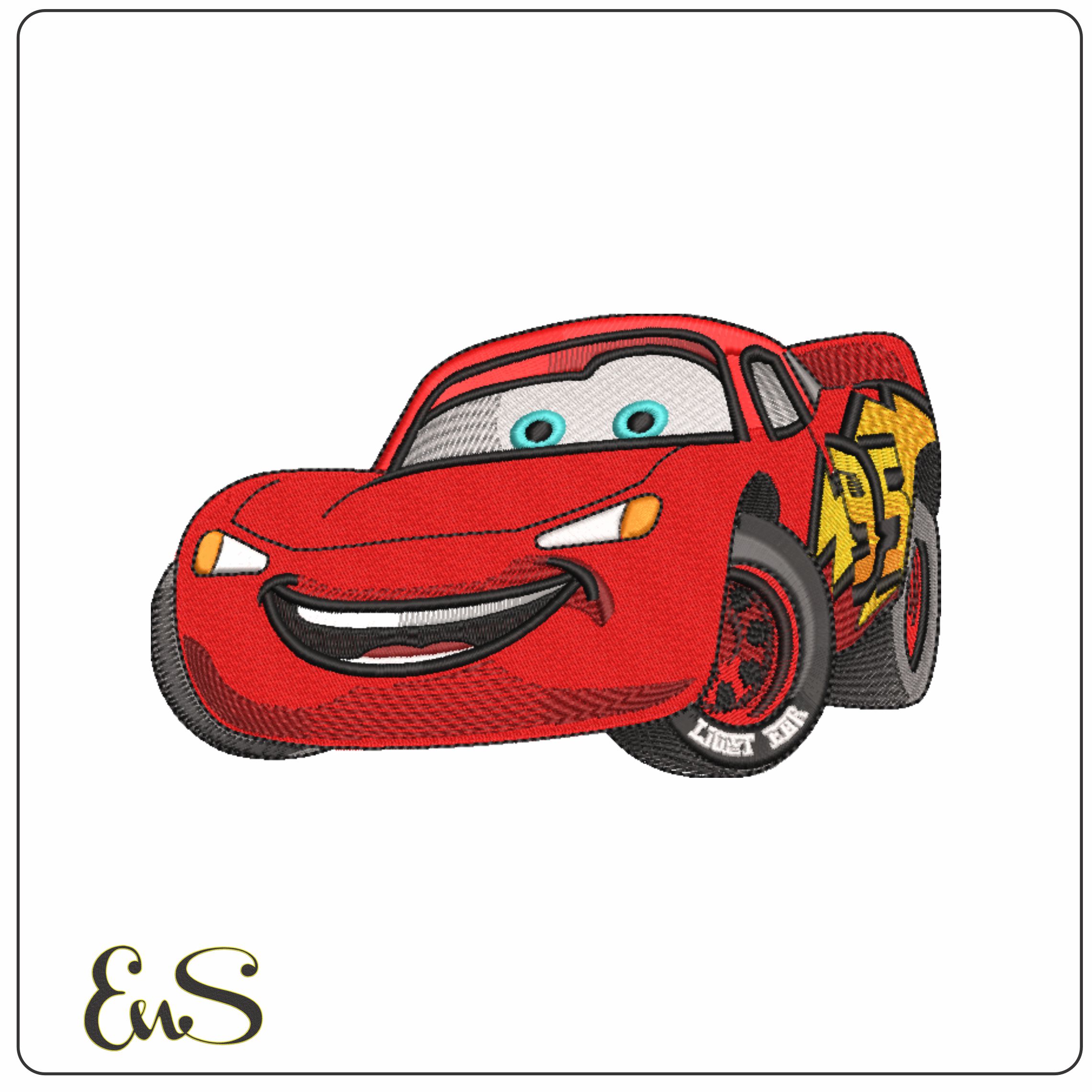 Lightning McQueen Cars  - Elegant embroidery design file - instant download