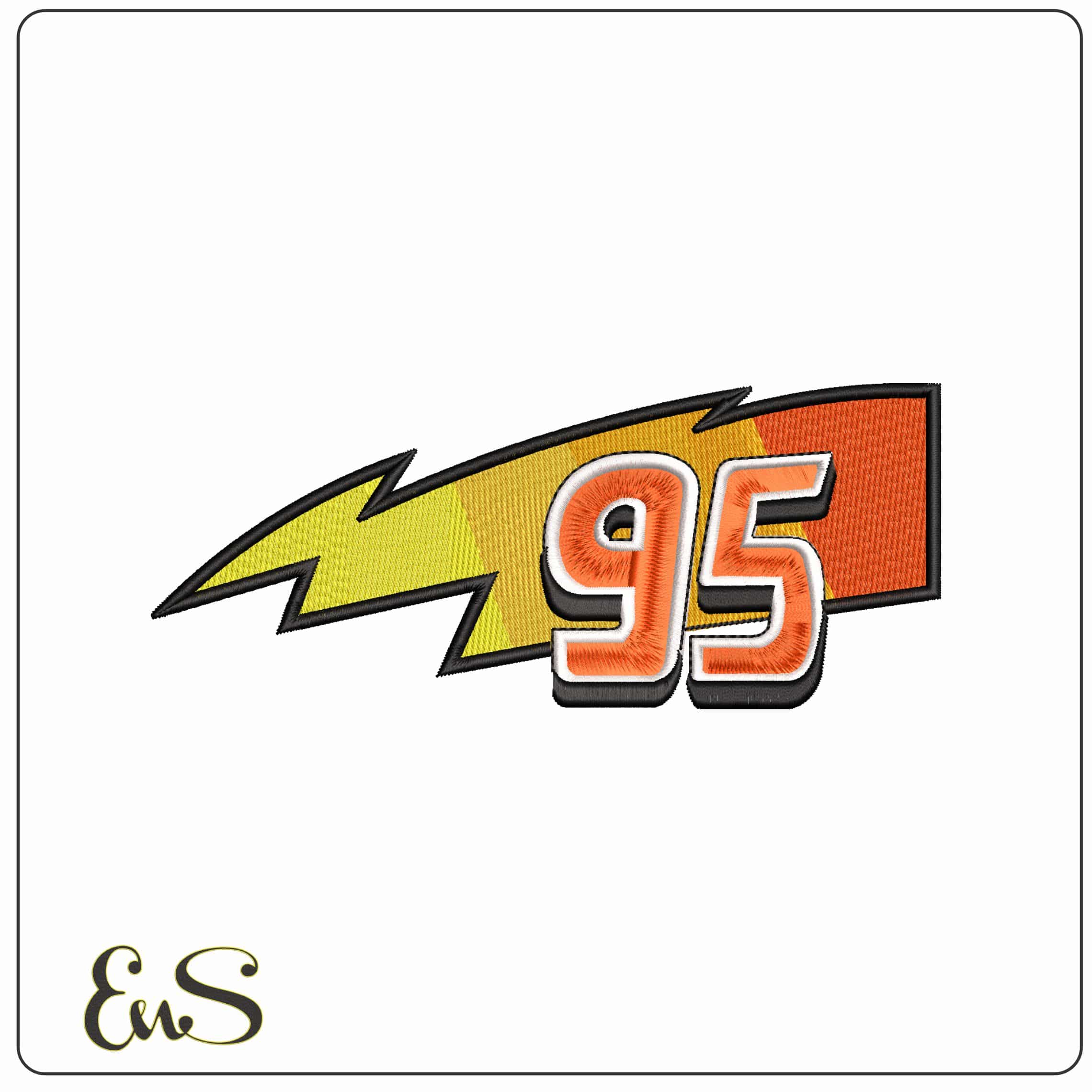 Lightning Mcqueen 95 Disney Cars - Elegant embroidery design file - instant download